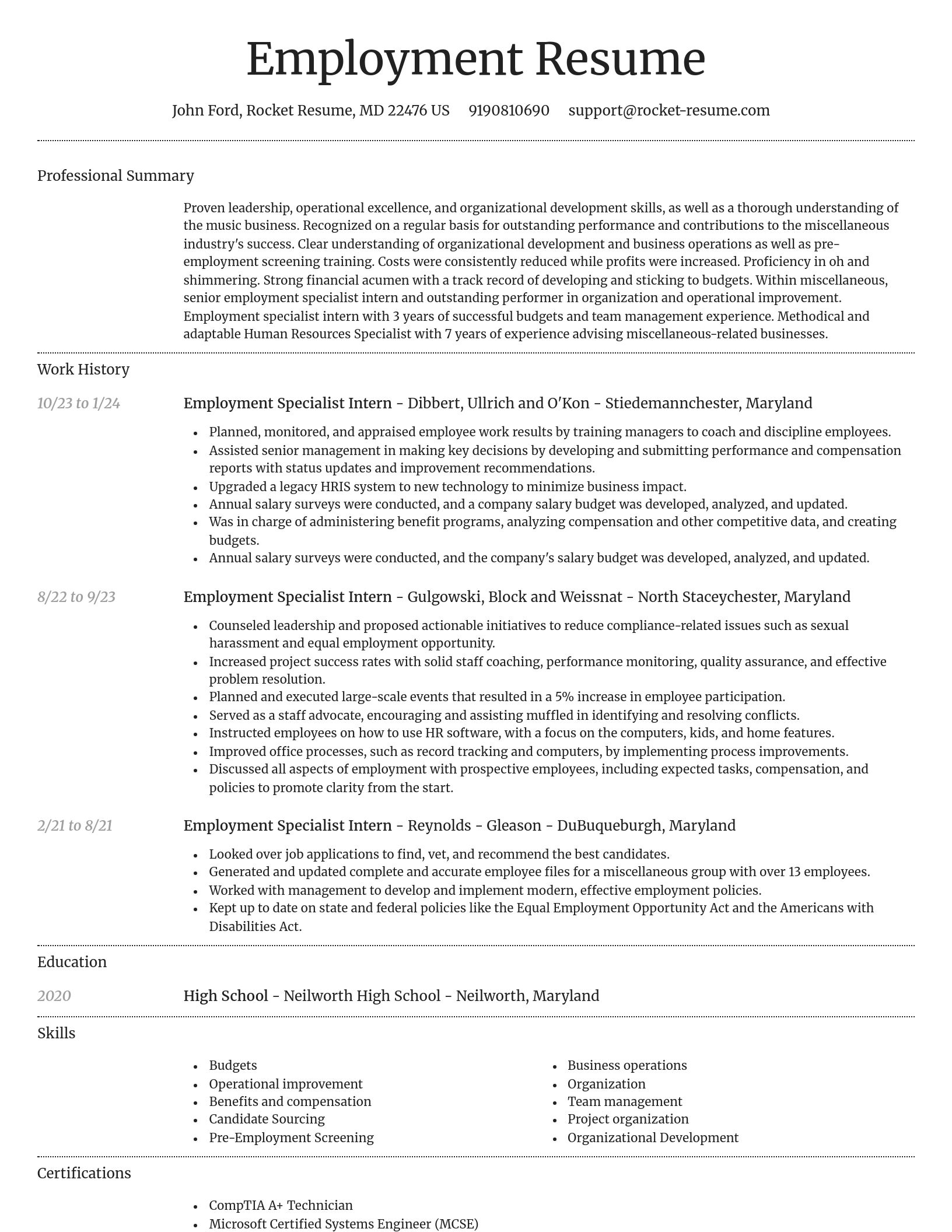 Dignified resume template