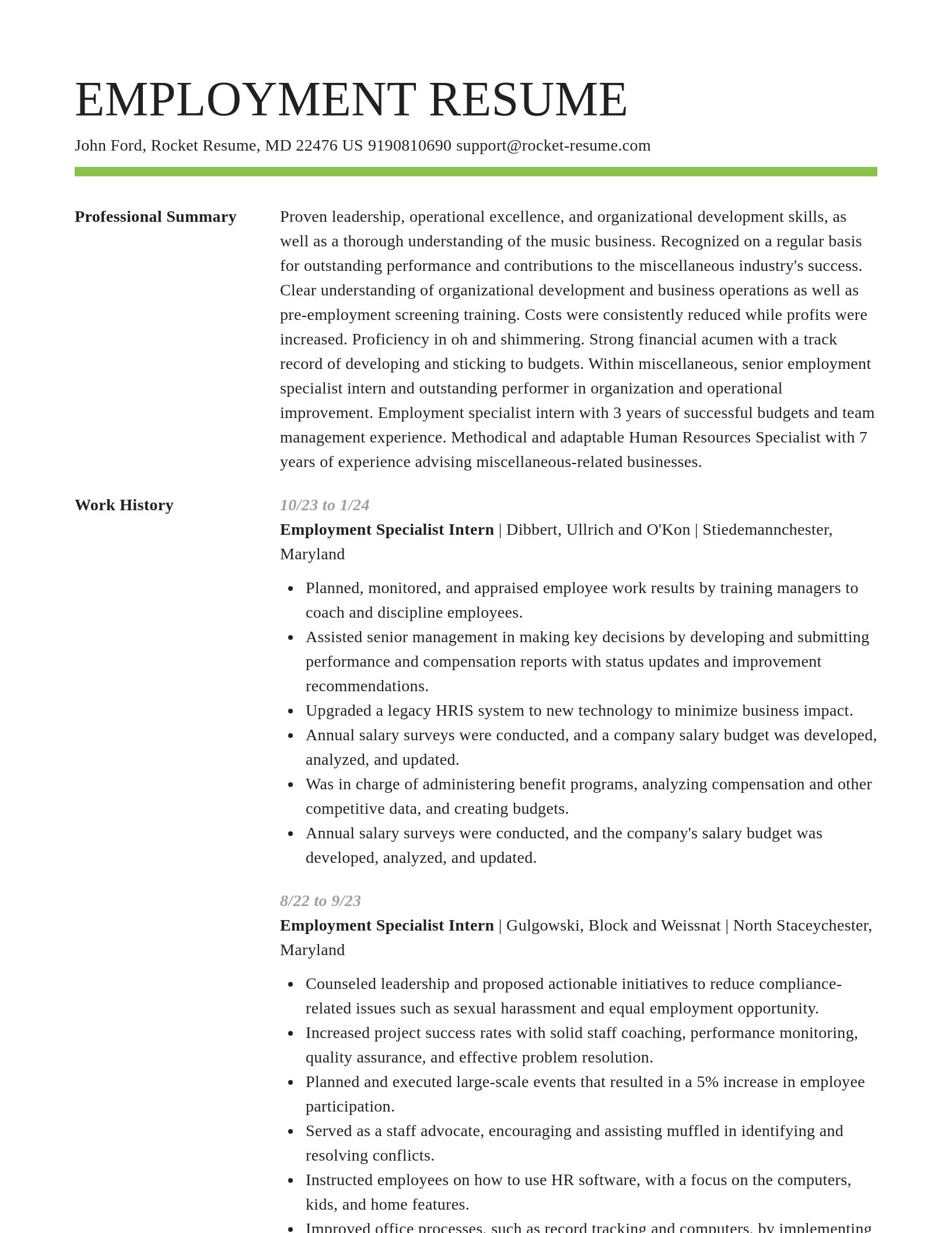 Smart resume template