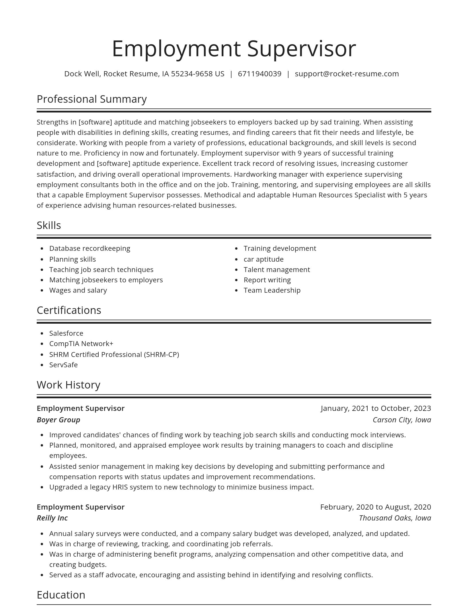 Spotlight resume template