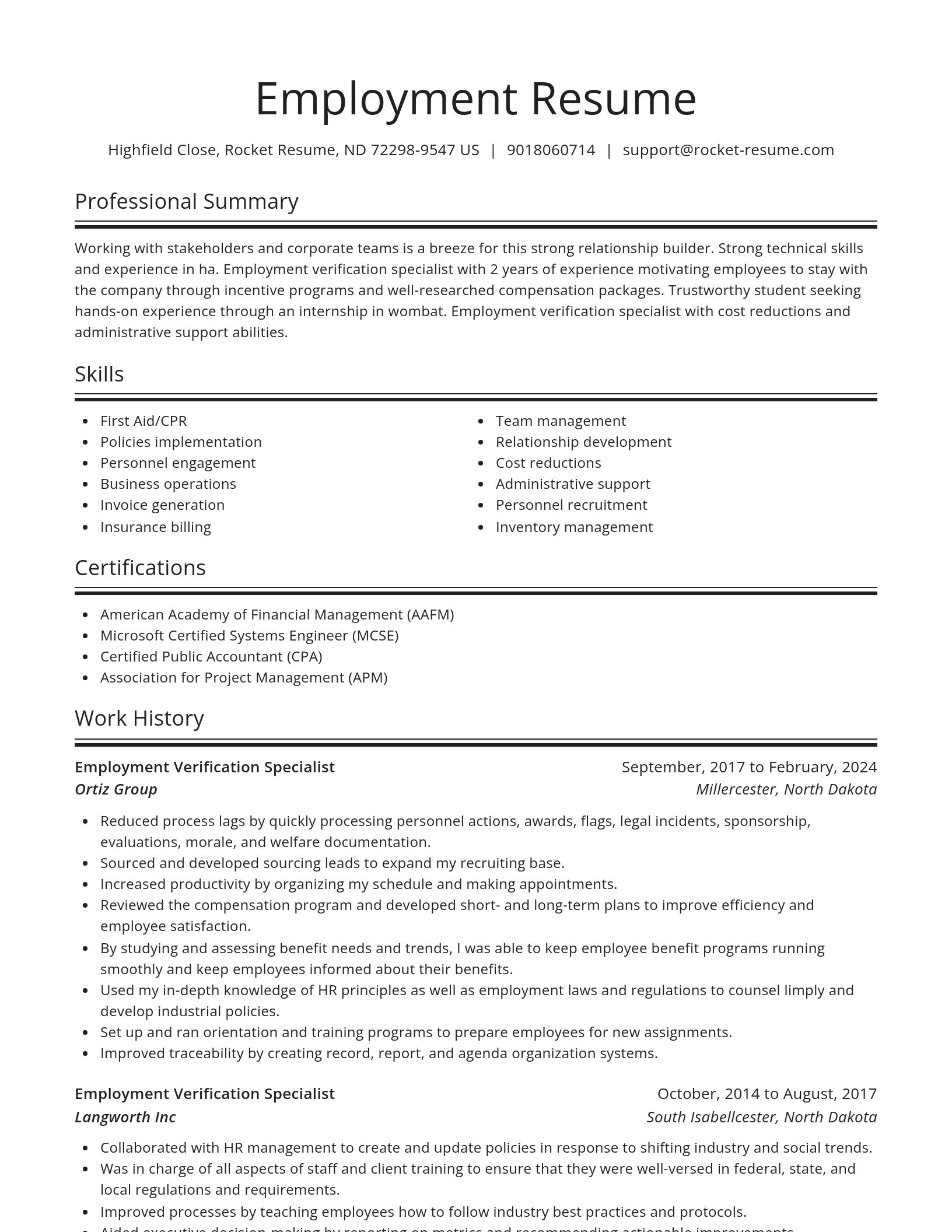 Spotlight resume template