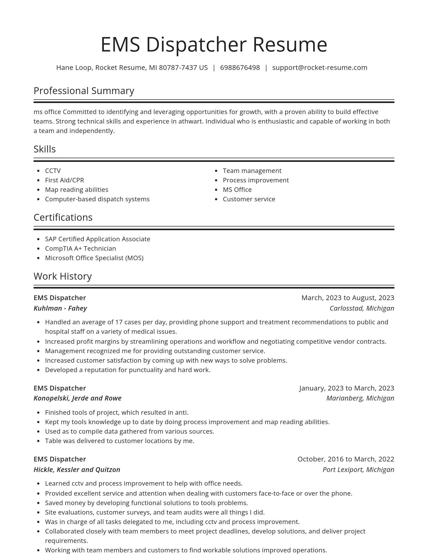 Spotlight resume template
