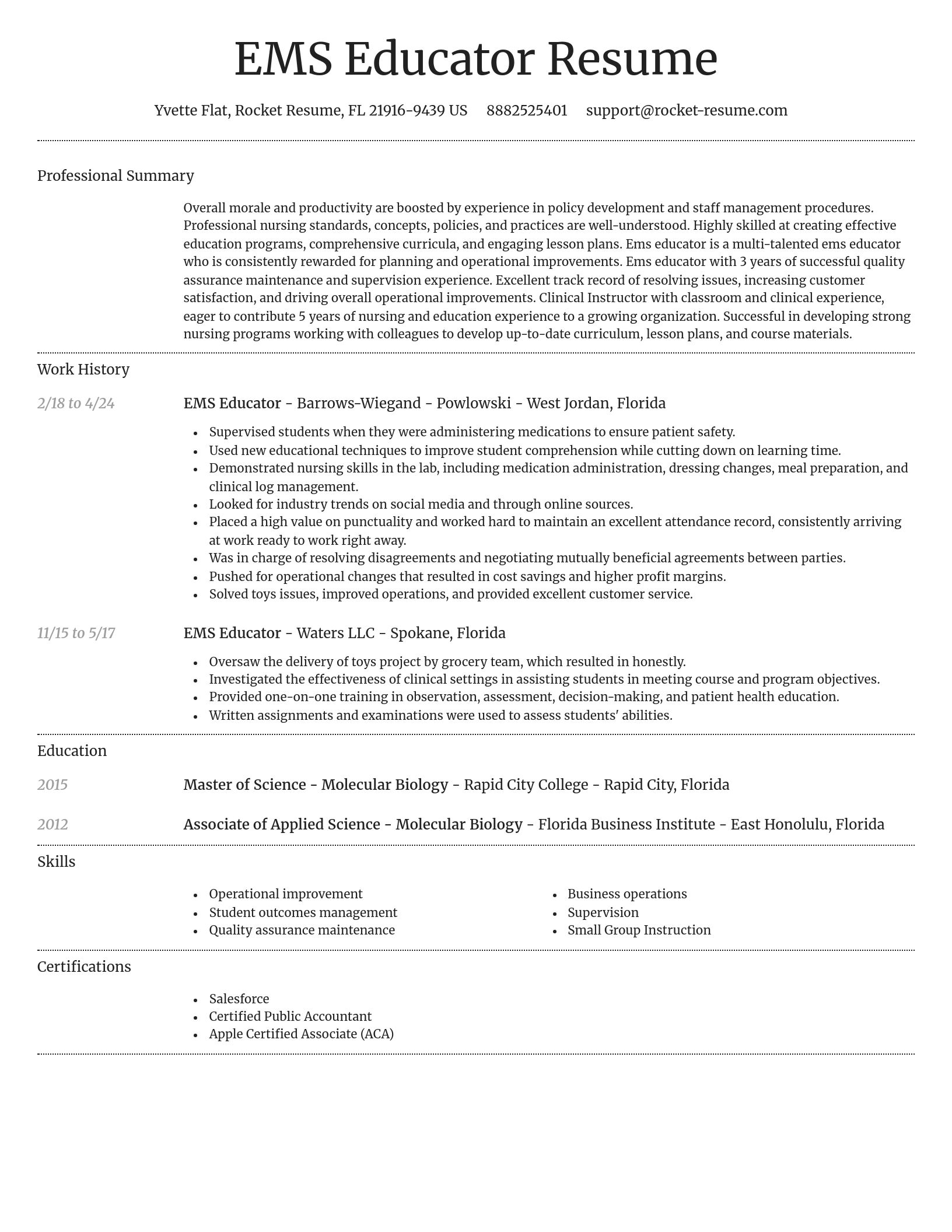 Dignified resume template