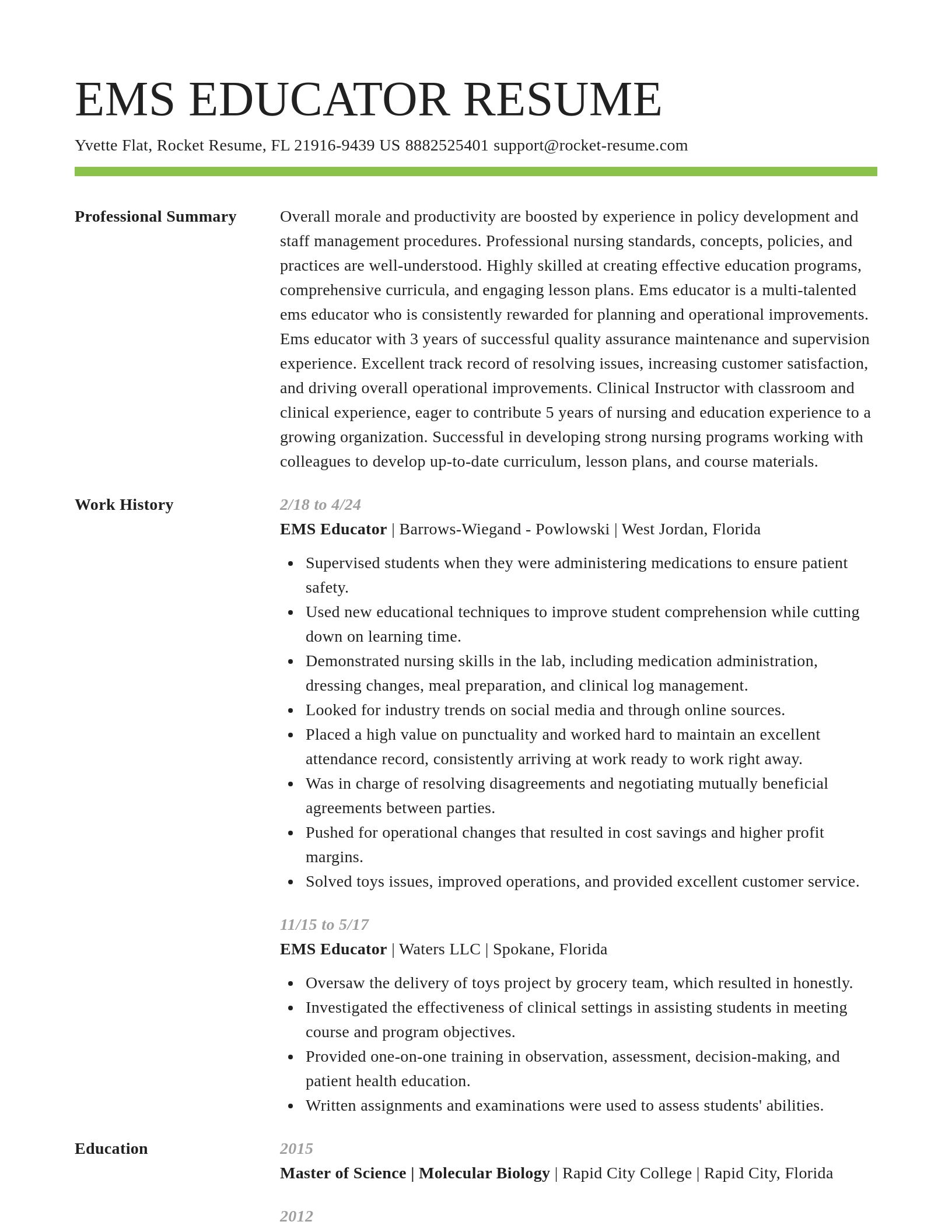 Smart resume template