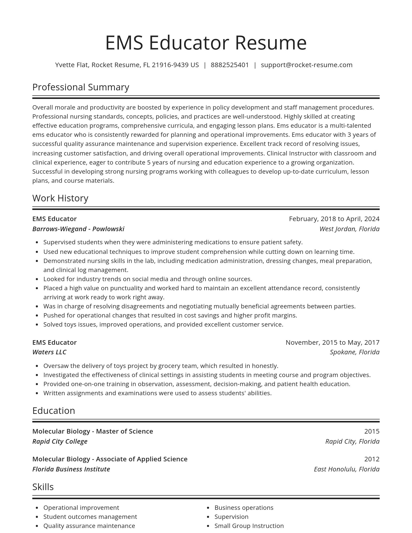 Spotlight resume template