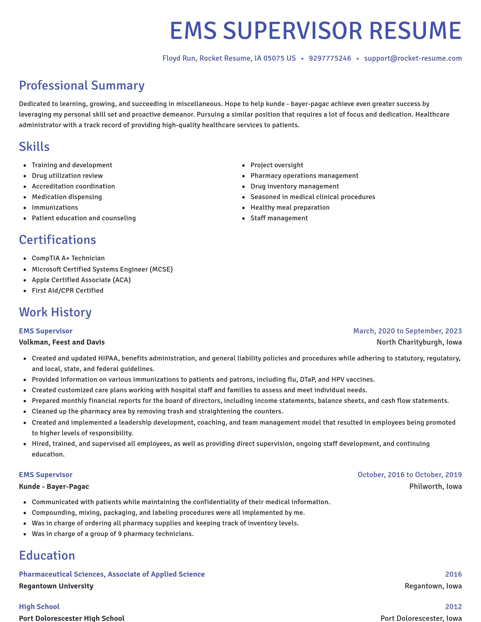 Novel resume template