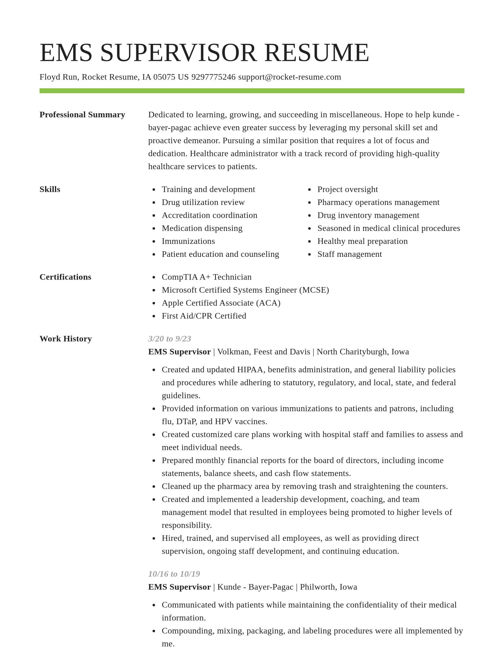 Smart resume template