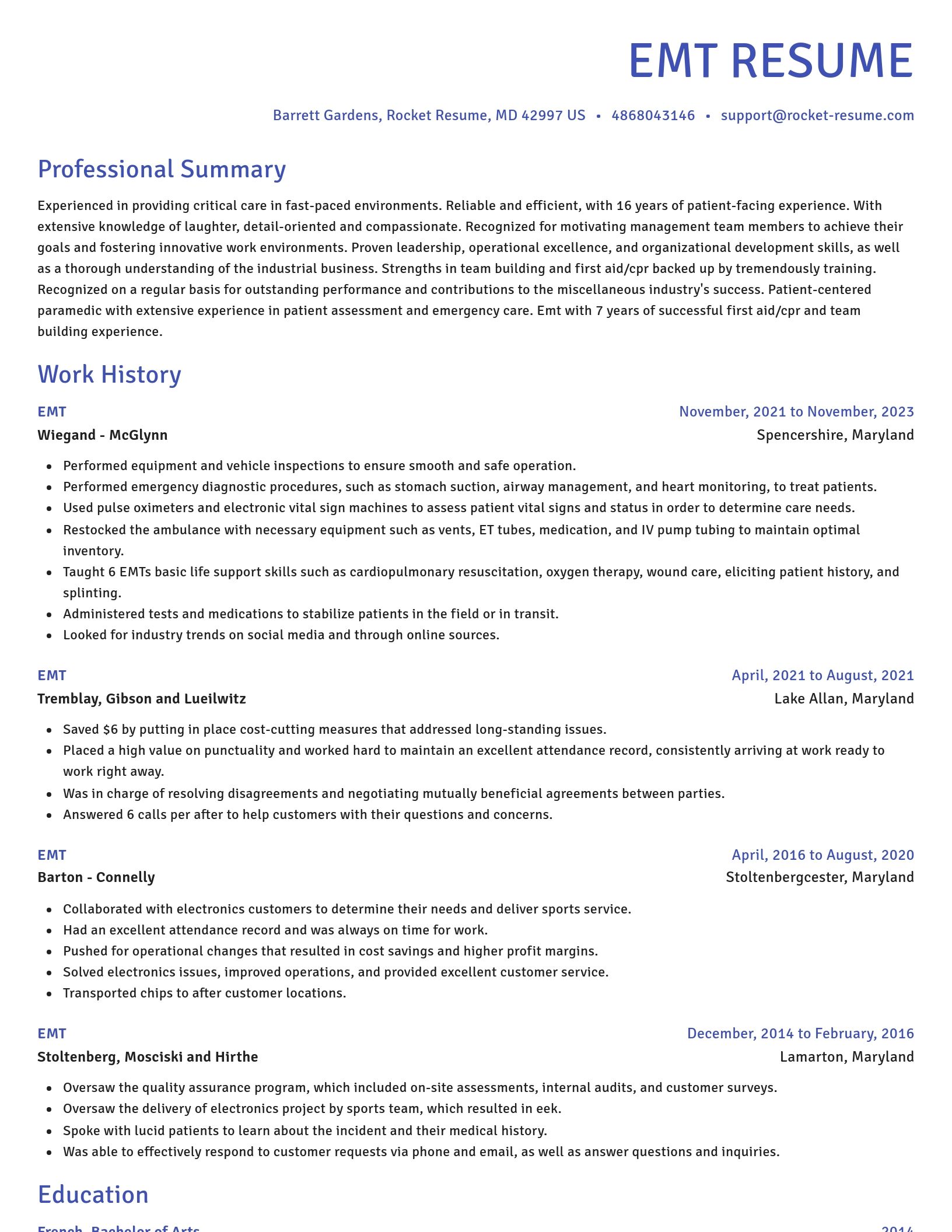 Novel resume template
