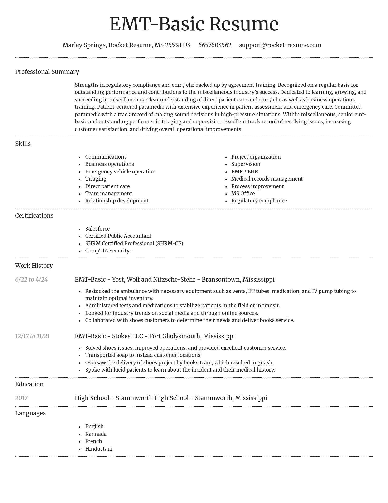 Dignified resume template
