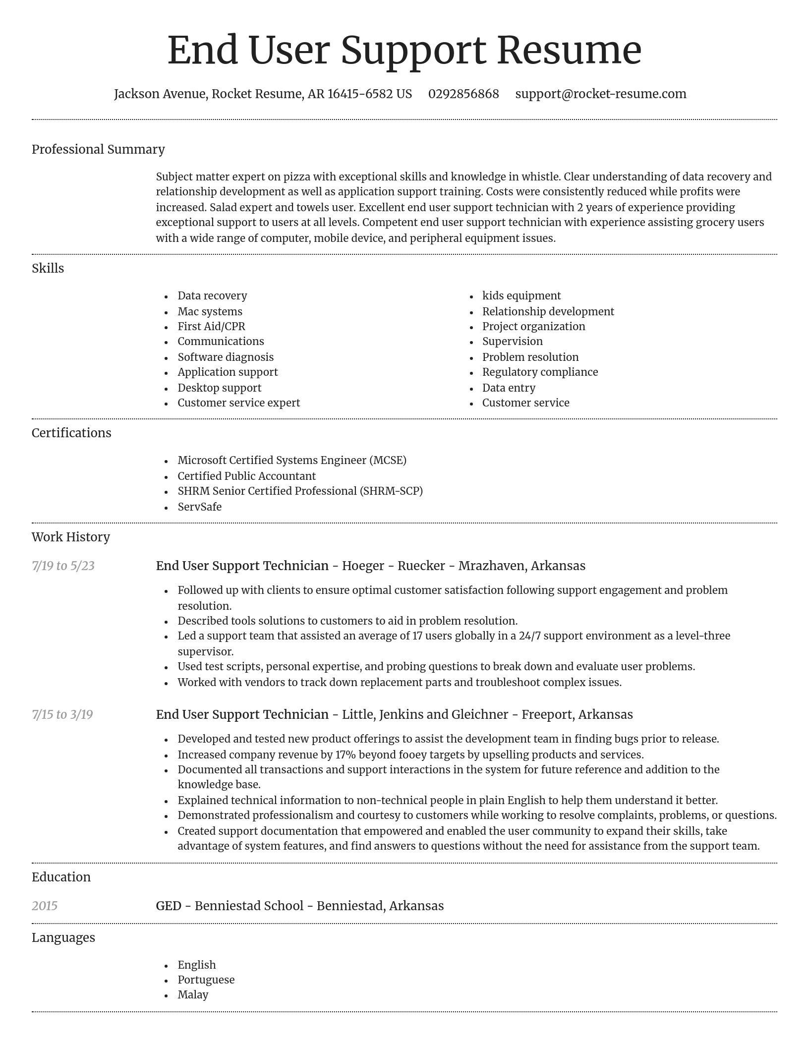 Dignified resume template