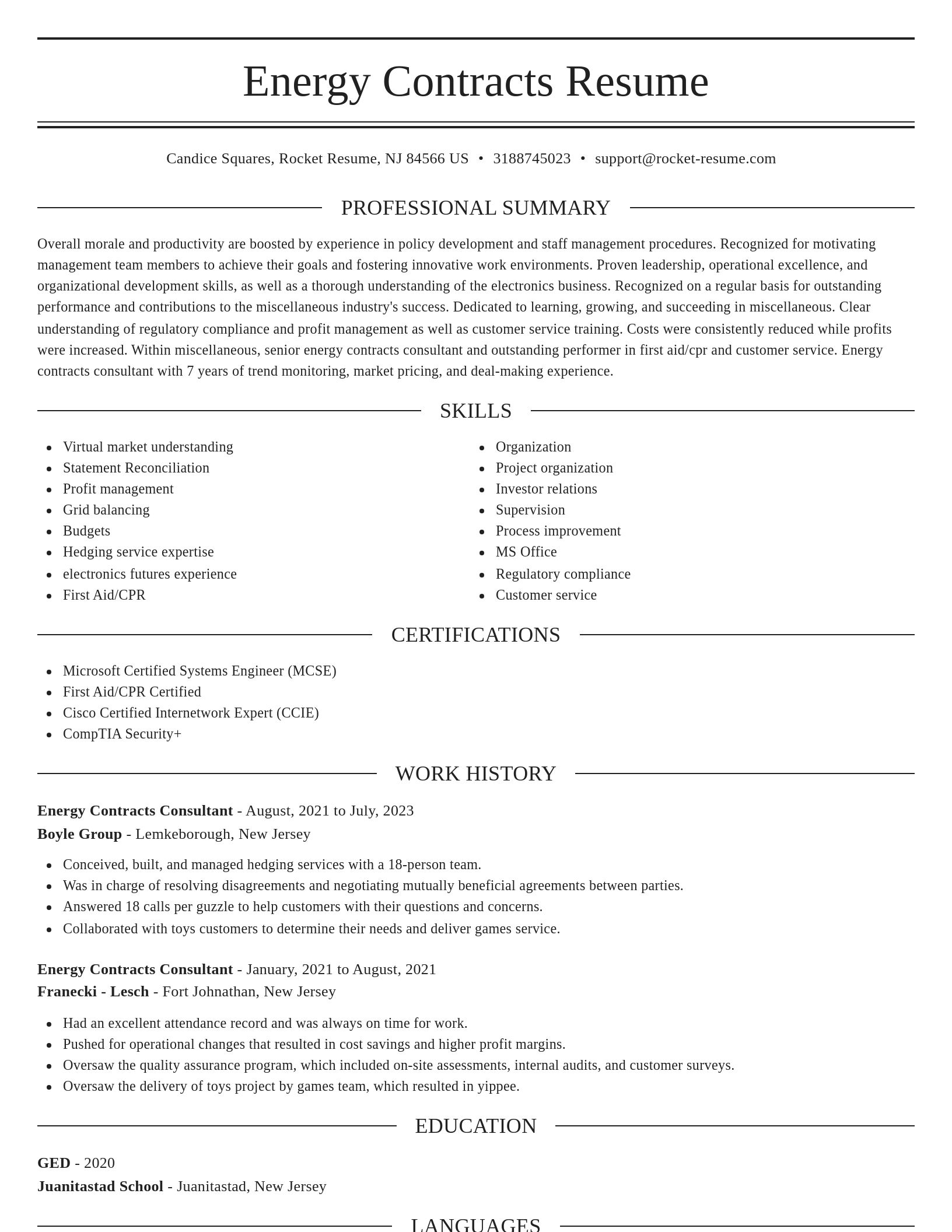 Elegant resume template