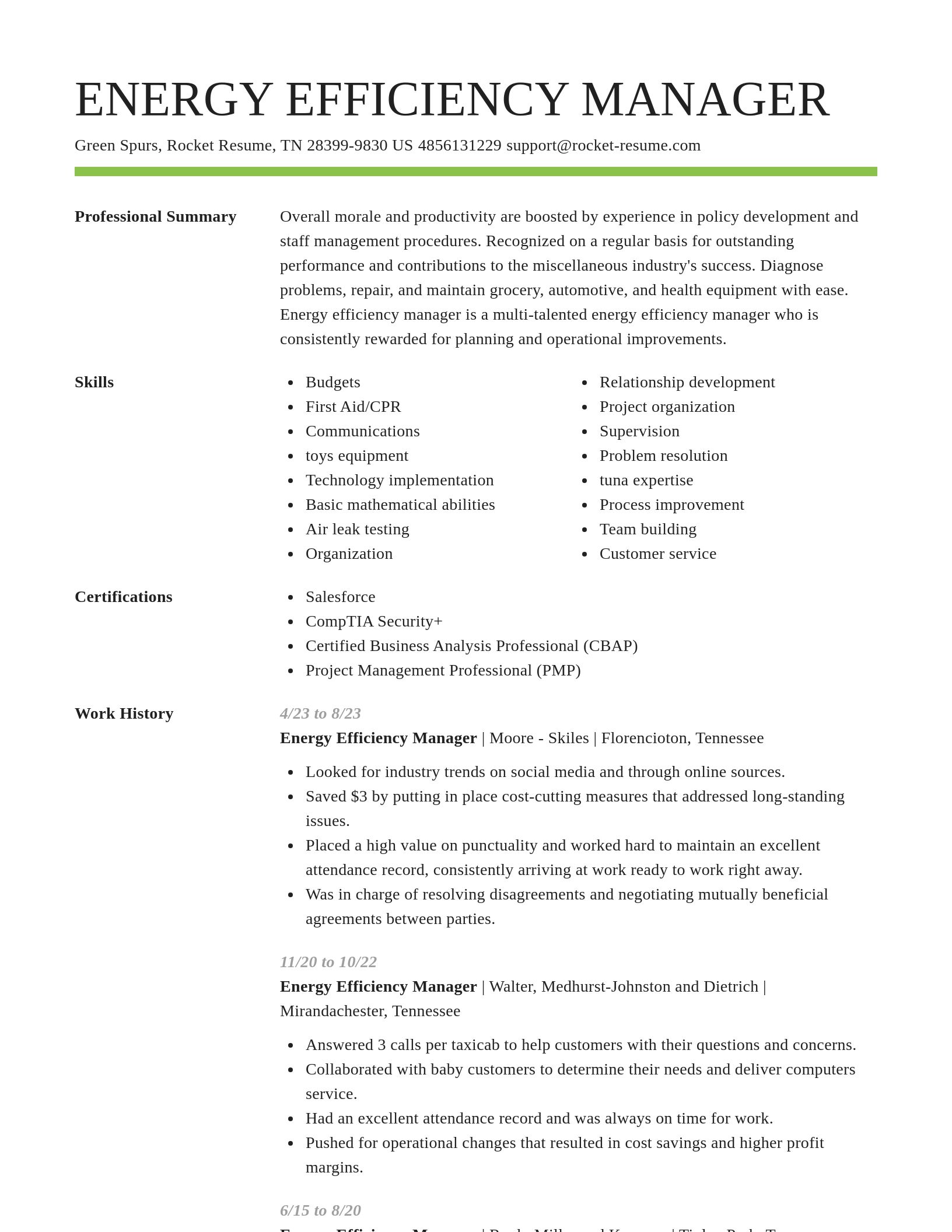Smart resume template