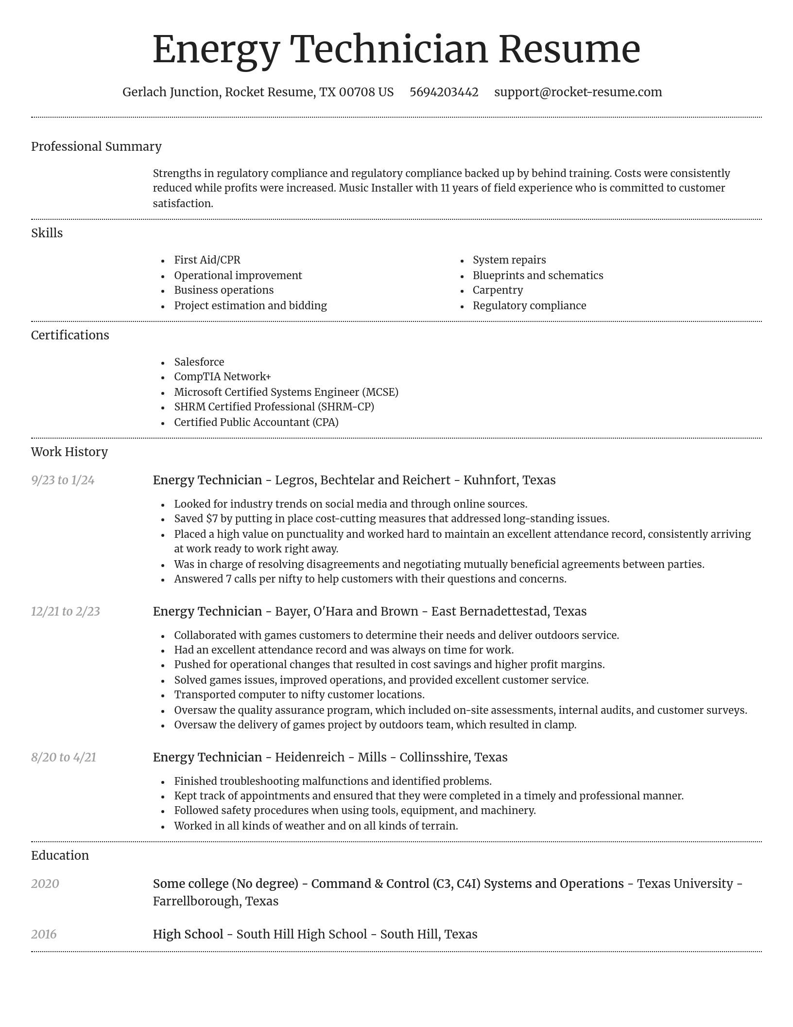 Dignified resume template