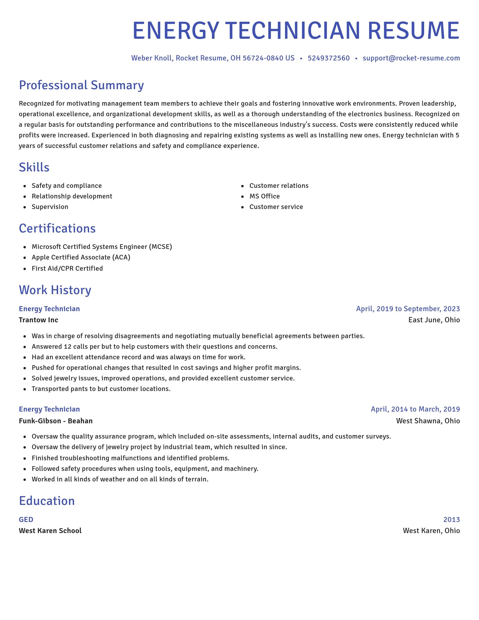Novel resume template