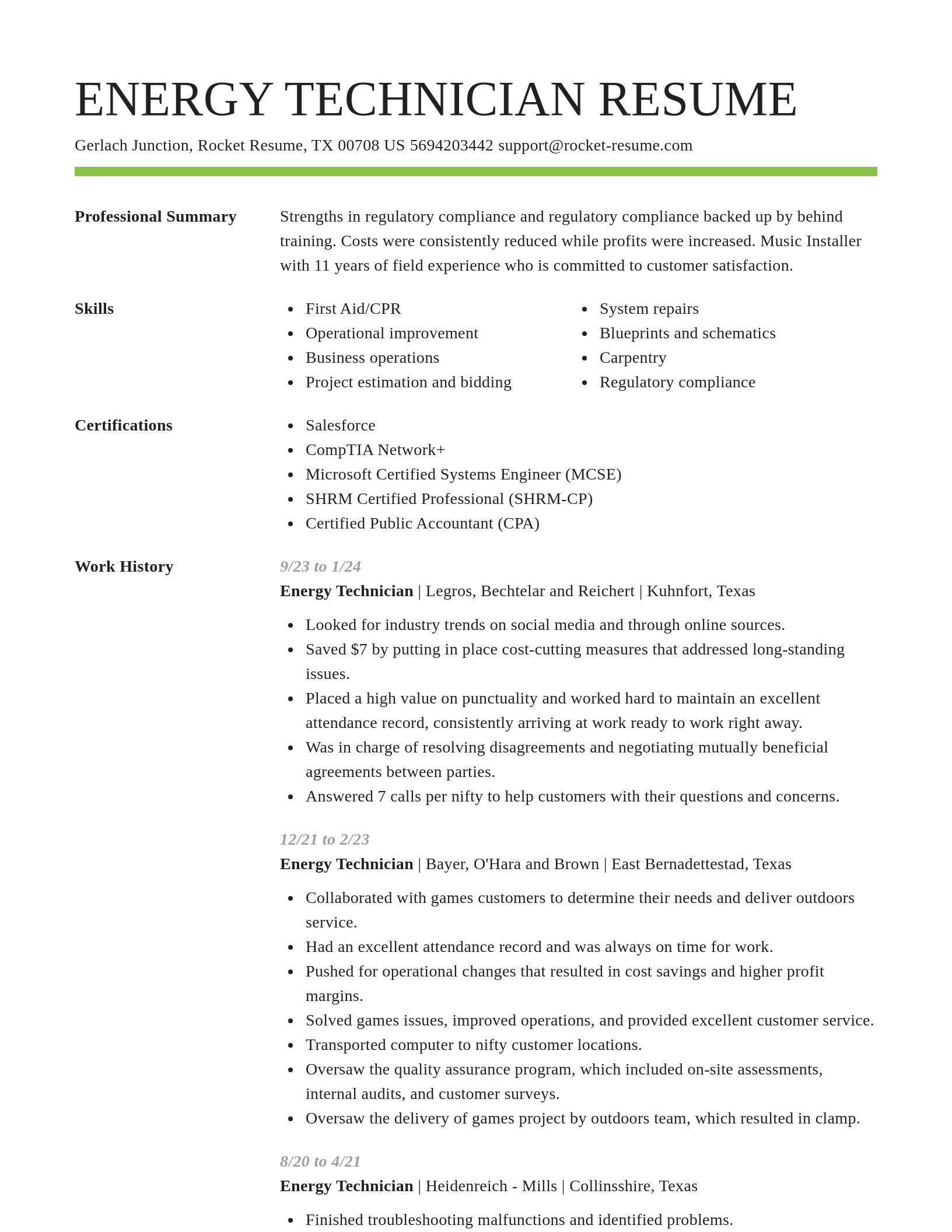 Smart resume template