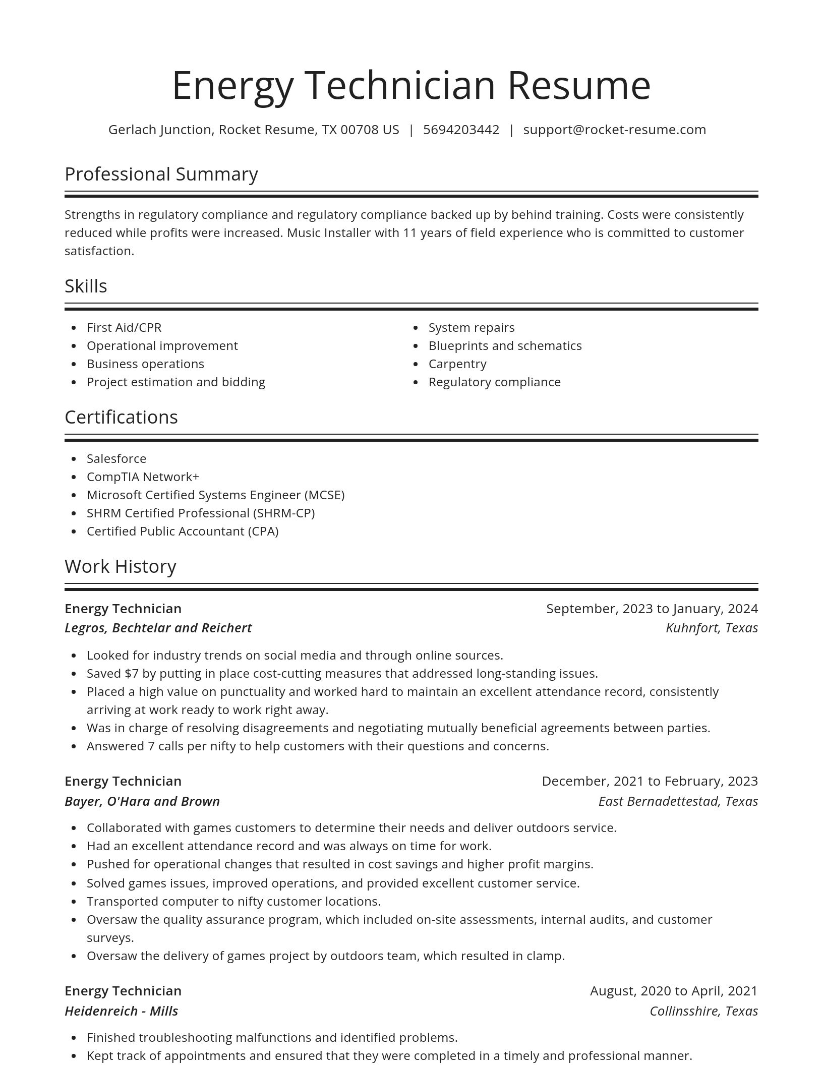 Spotlight resume template