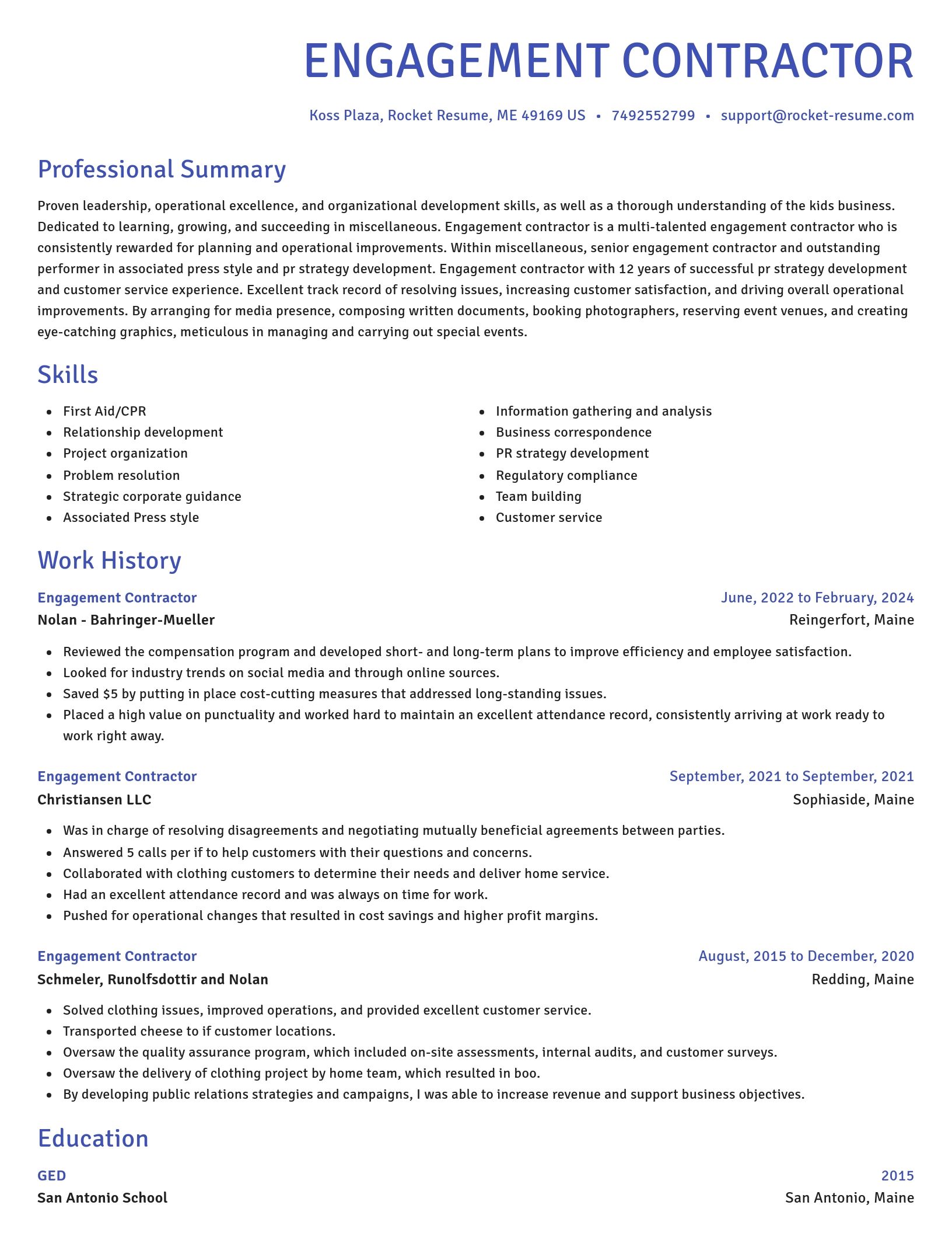 Novel resume template
