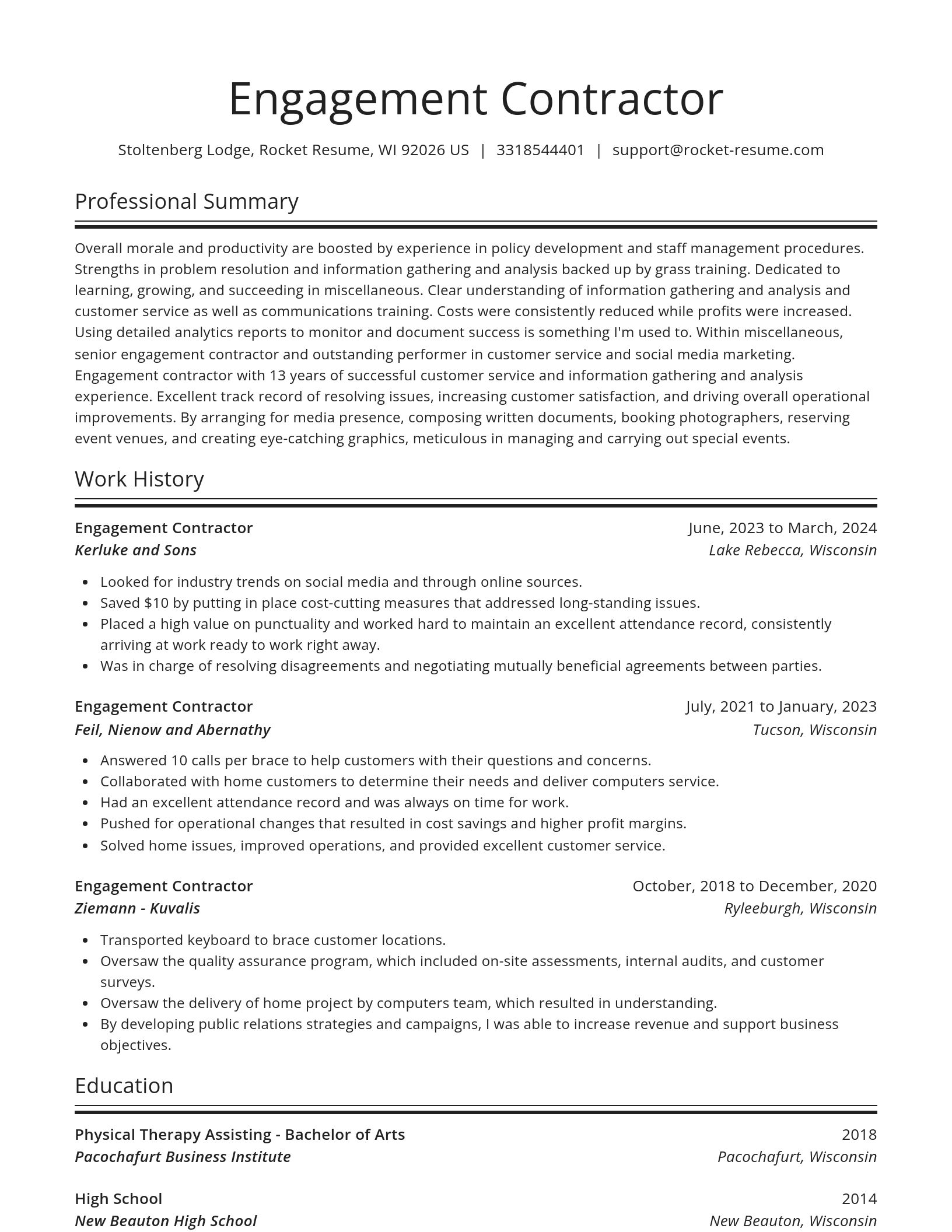 Spotlight resume template