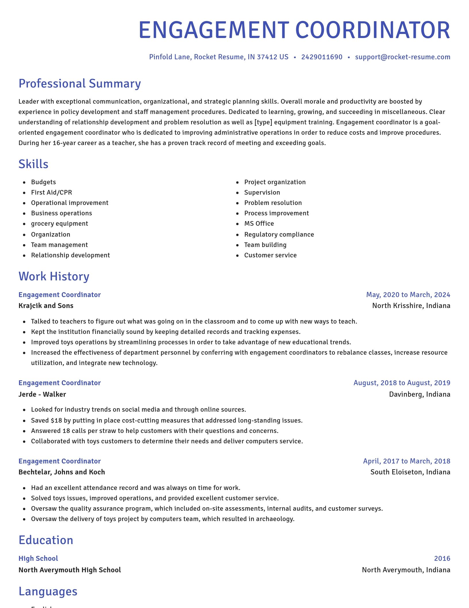 Novel resume template