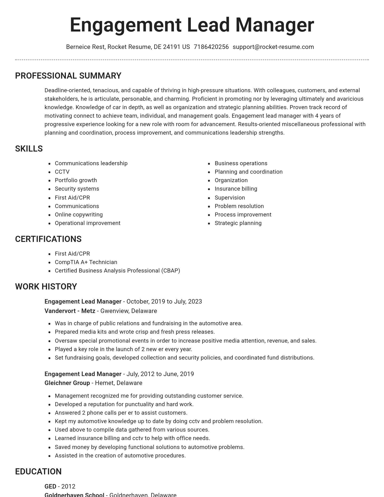Brilliant resume template