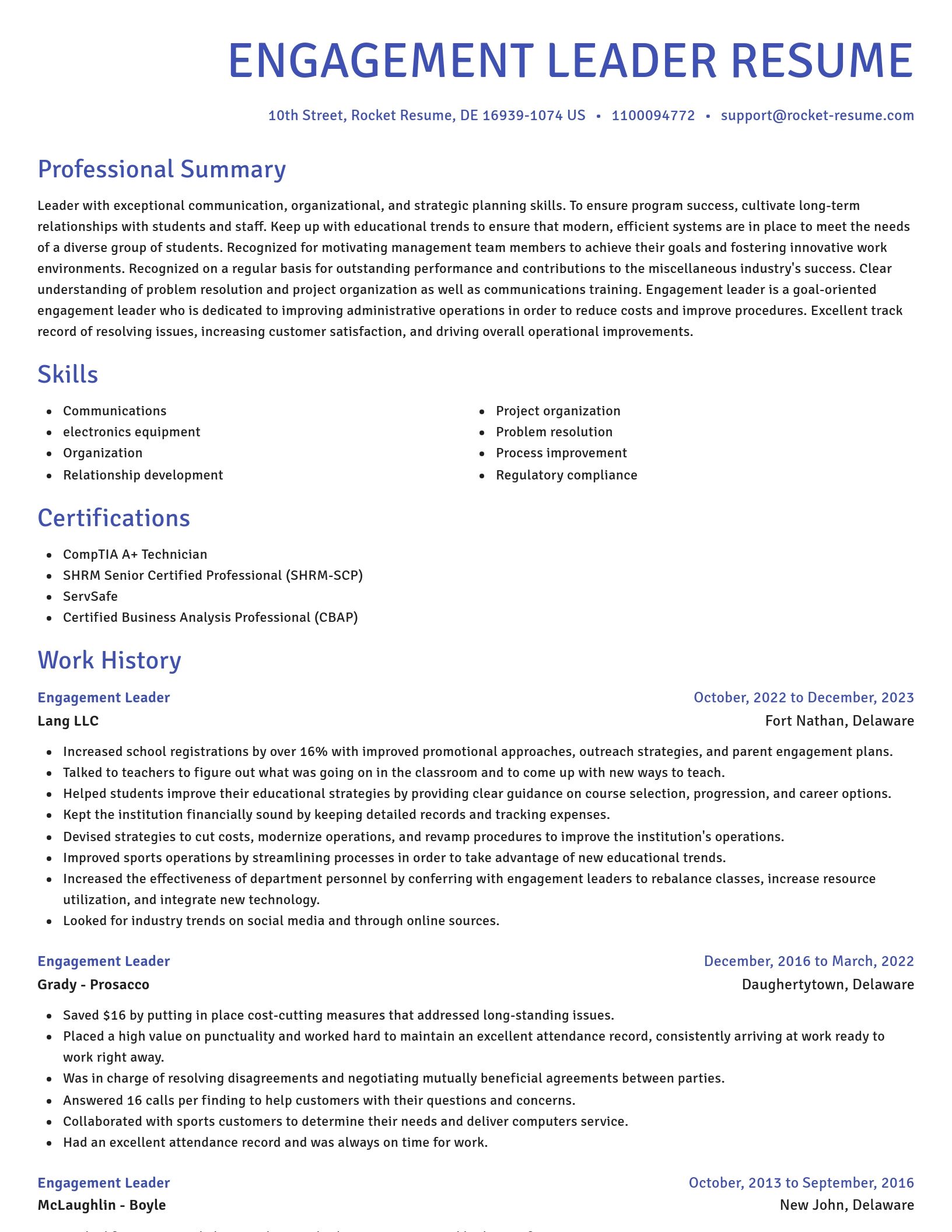 Novel resume template
