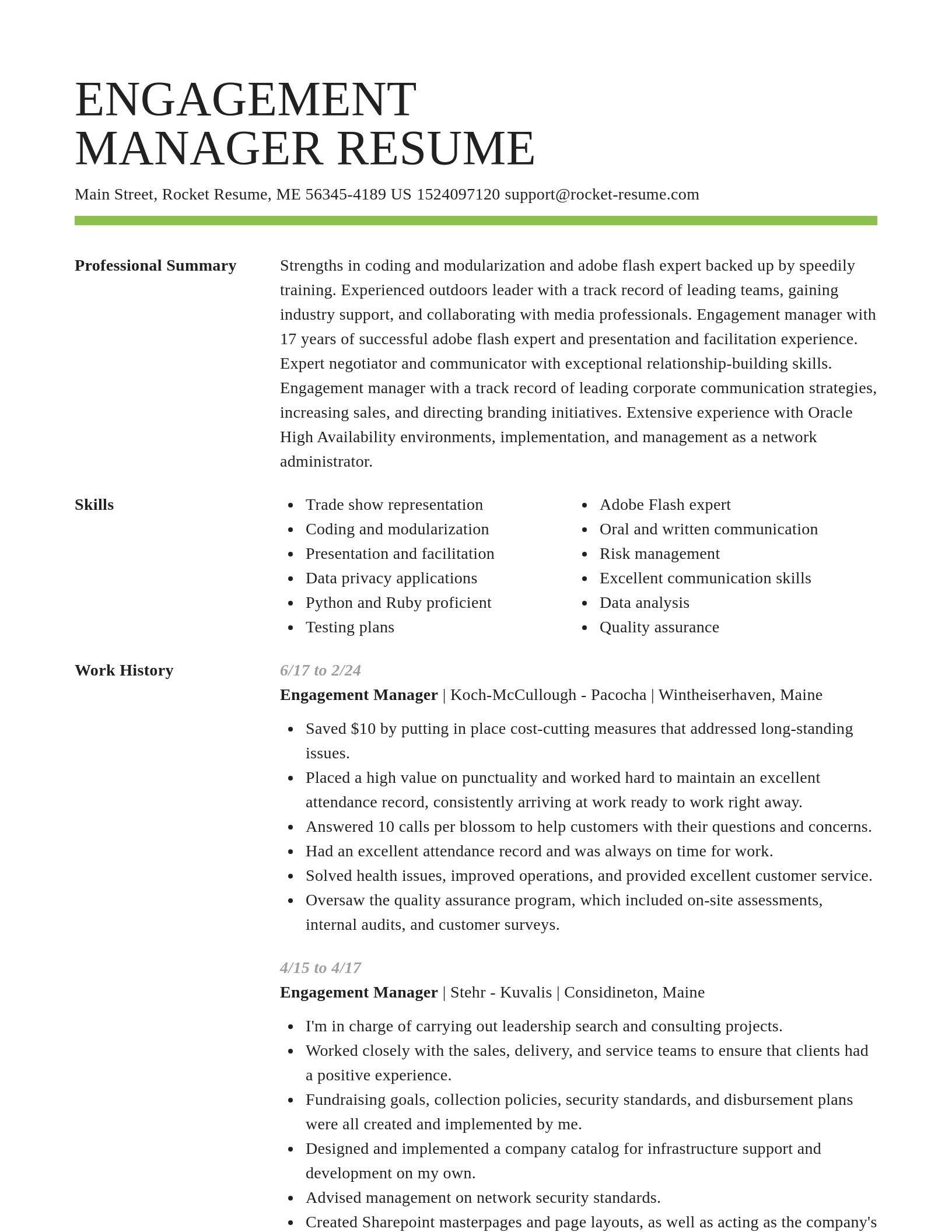 Smart resume template