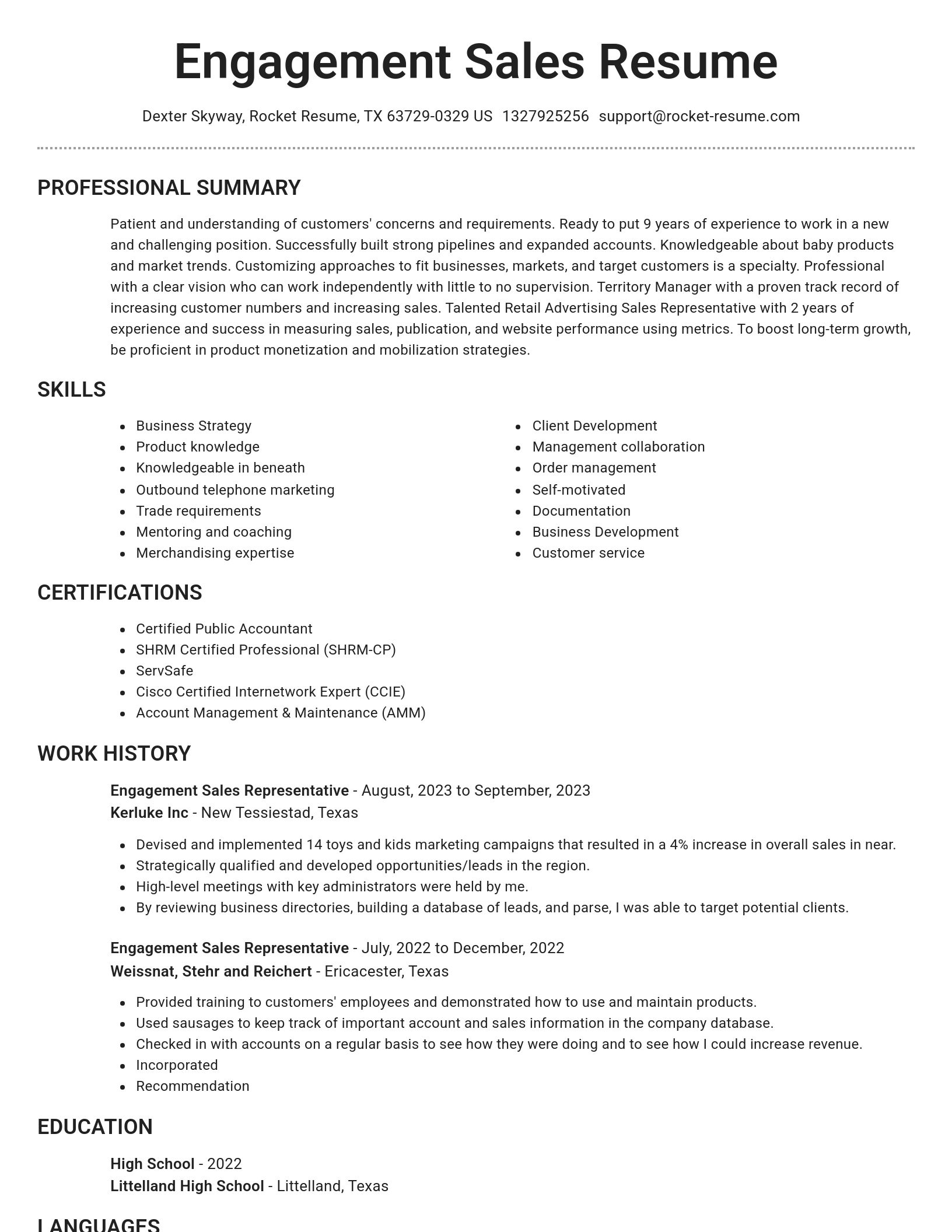 Brilliant resume template