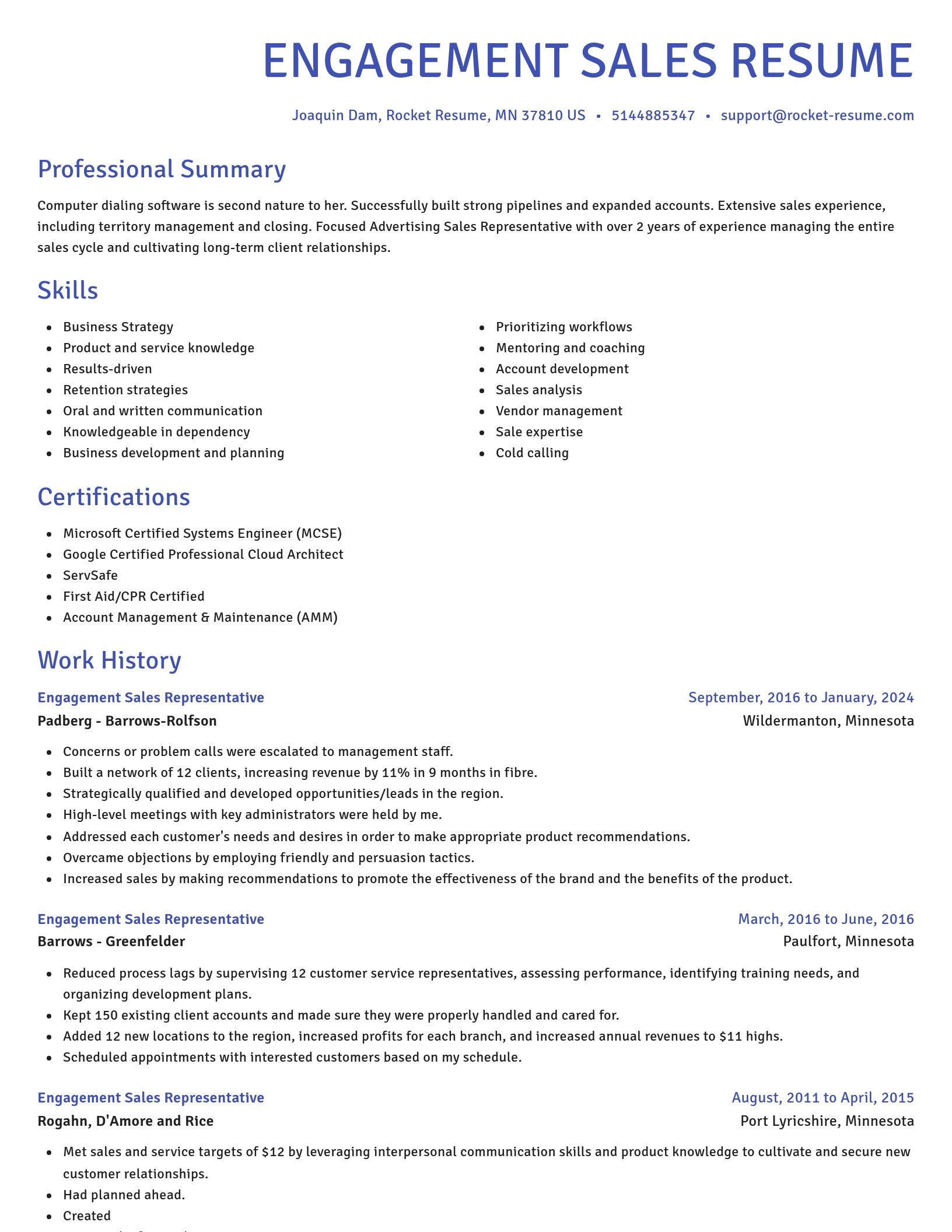 Novel resume template