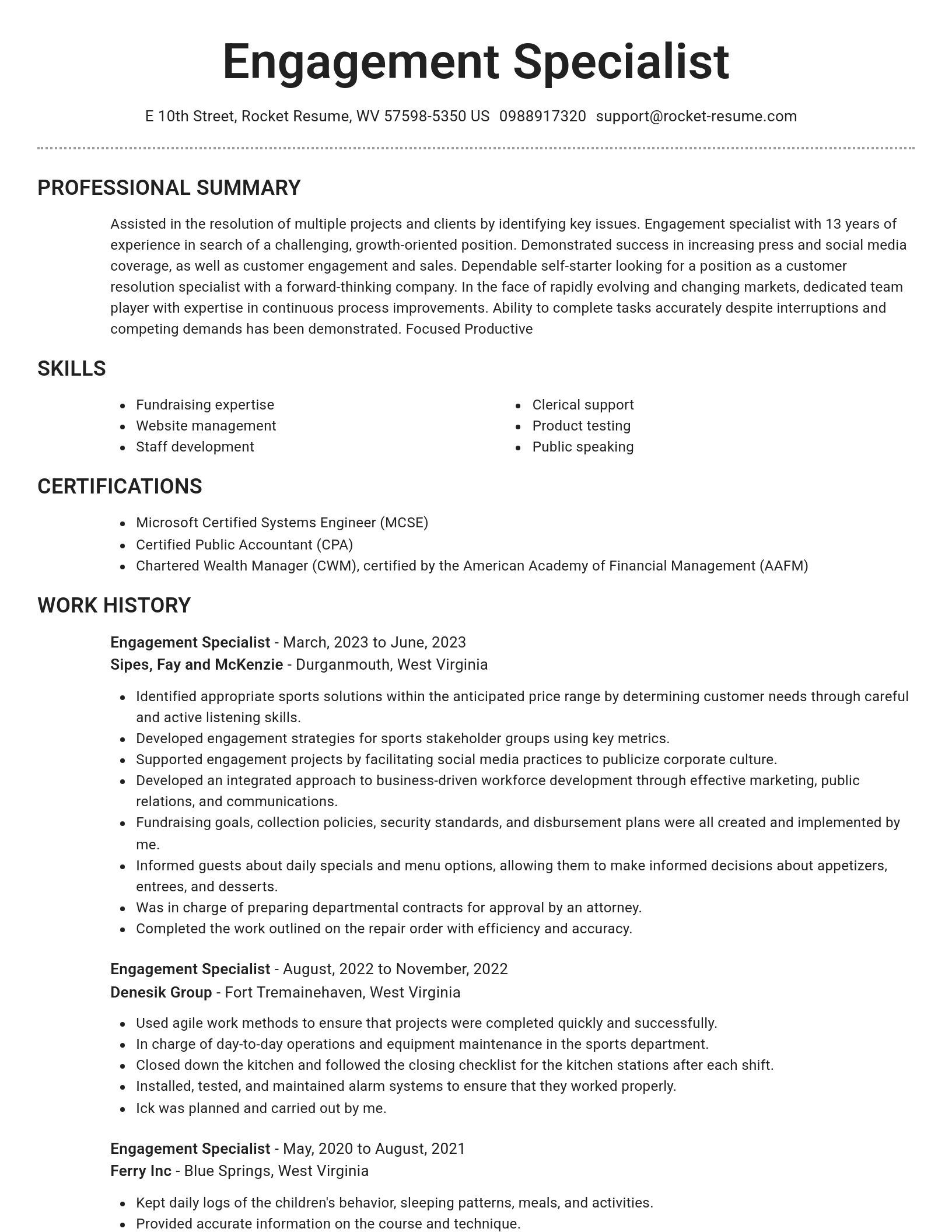 Brilliant resume template