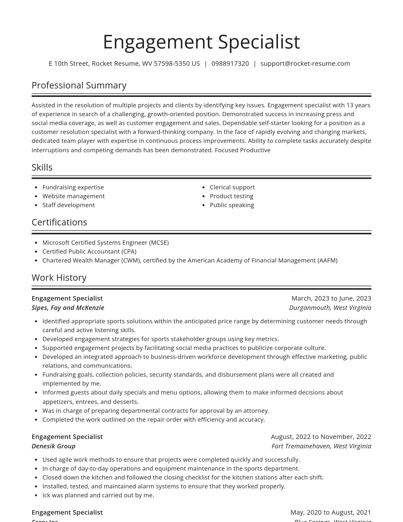 Spotlight resume template
