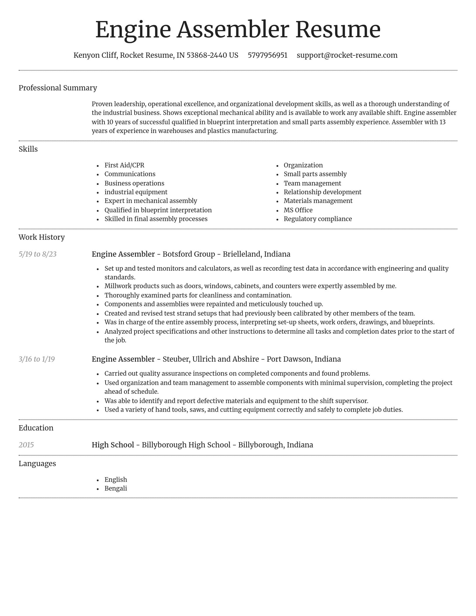Dignified resume template