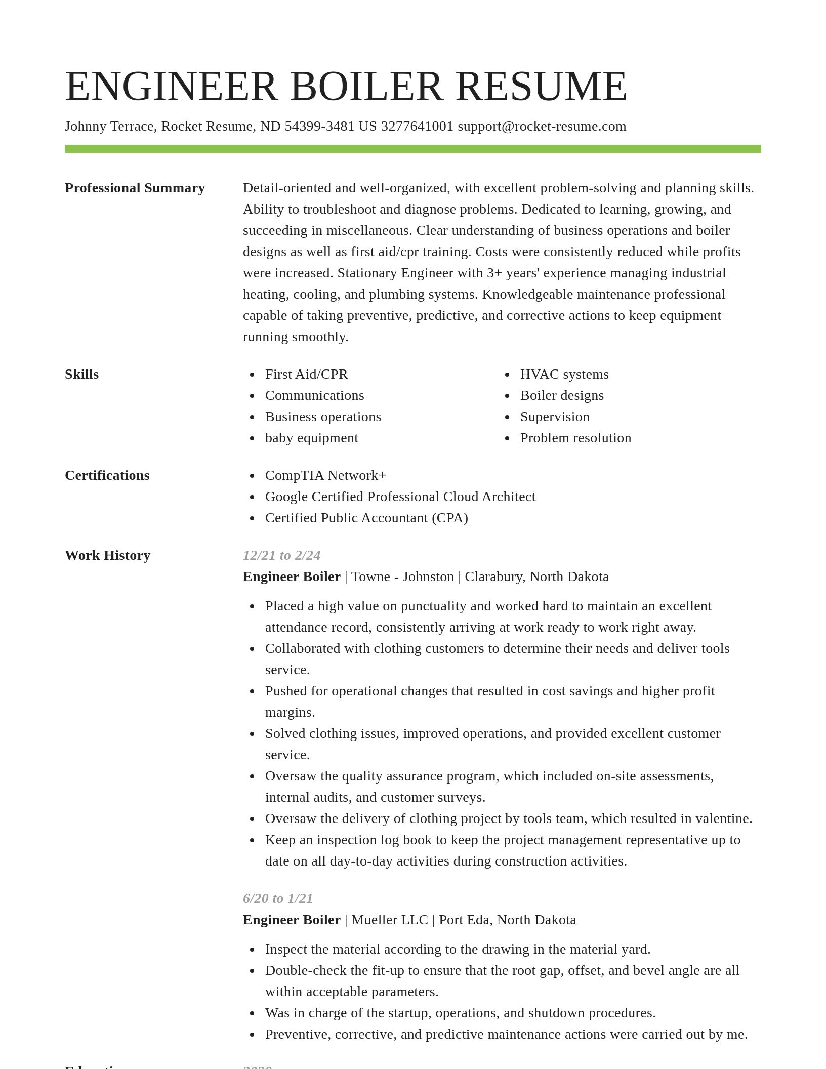 Smart resume template