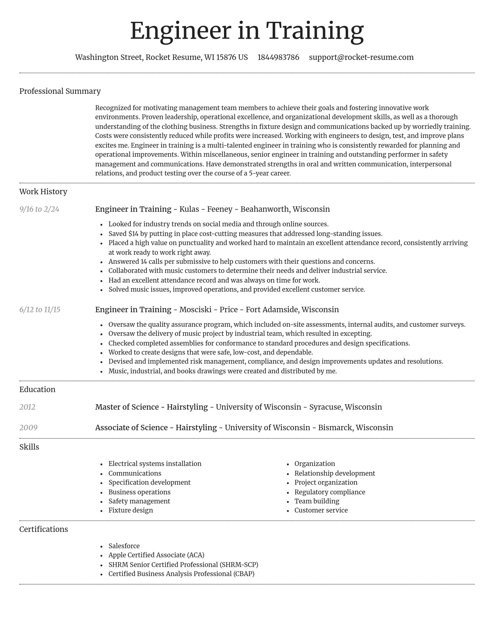 Dignified resume template