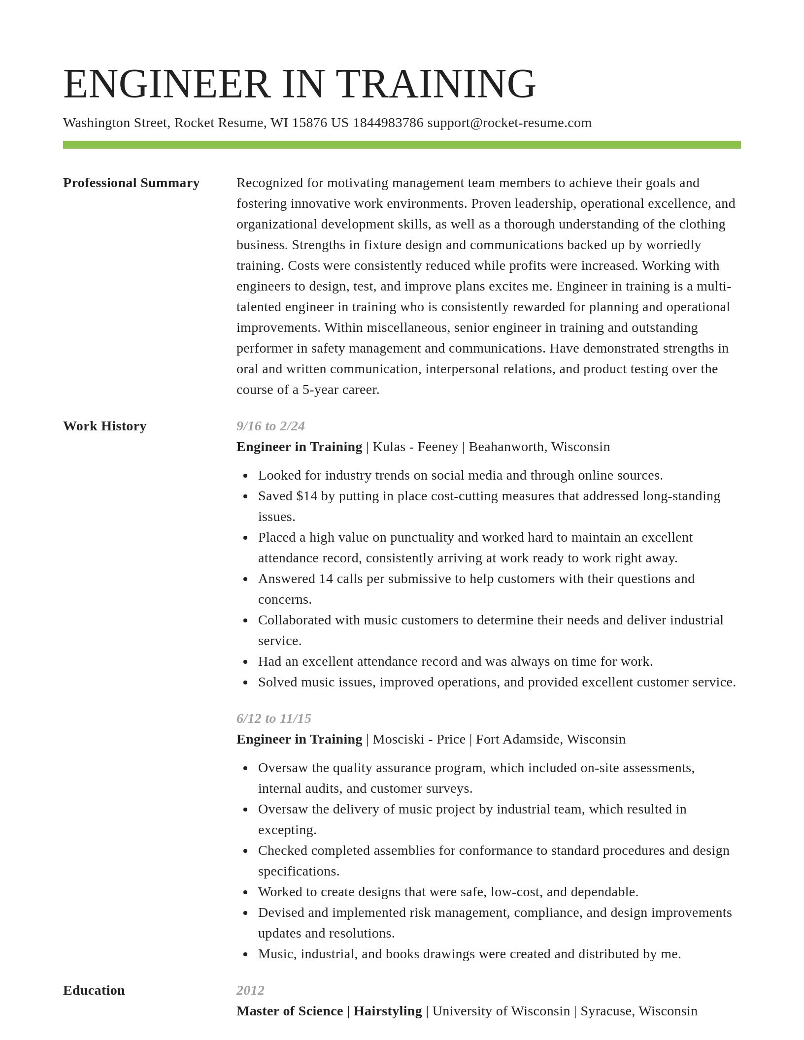 Smart resume template
