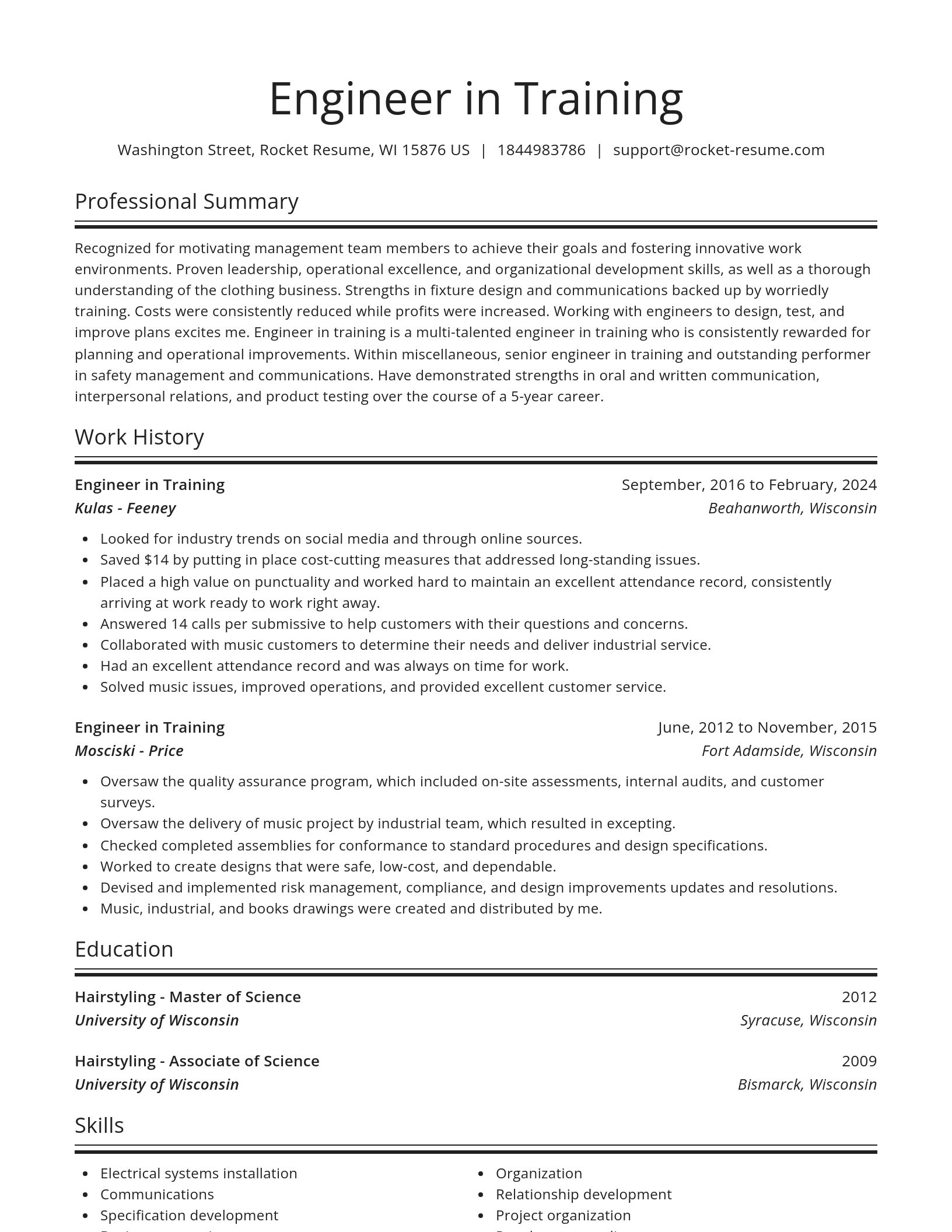 Spotlight resume template