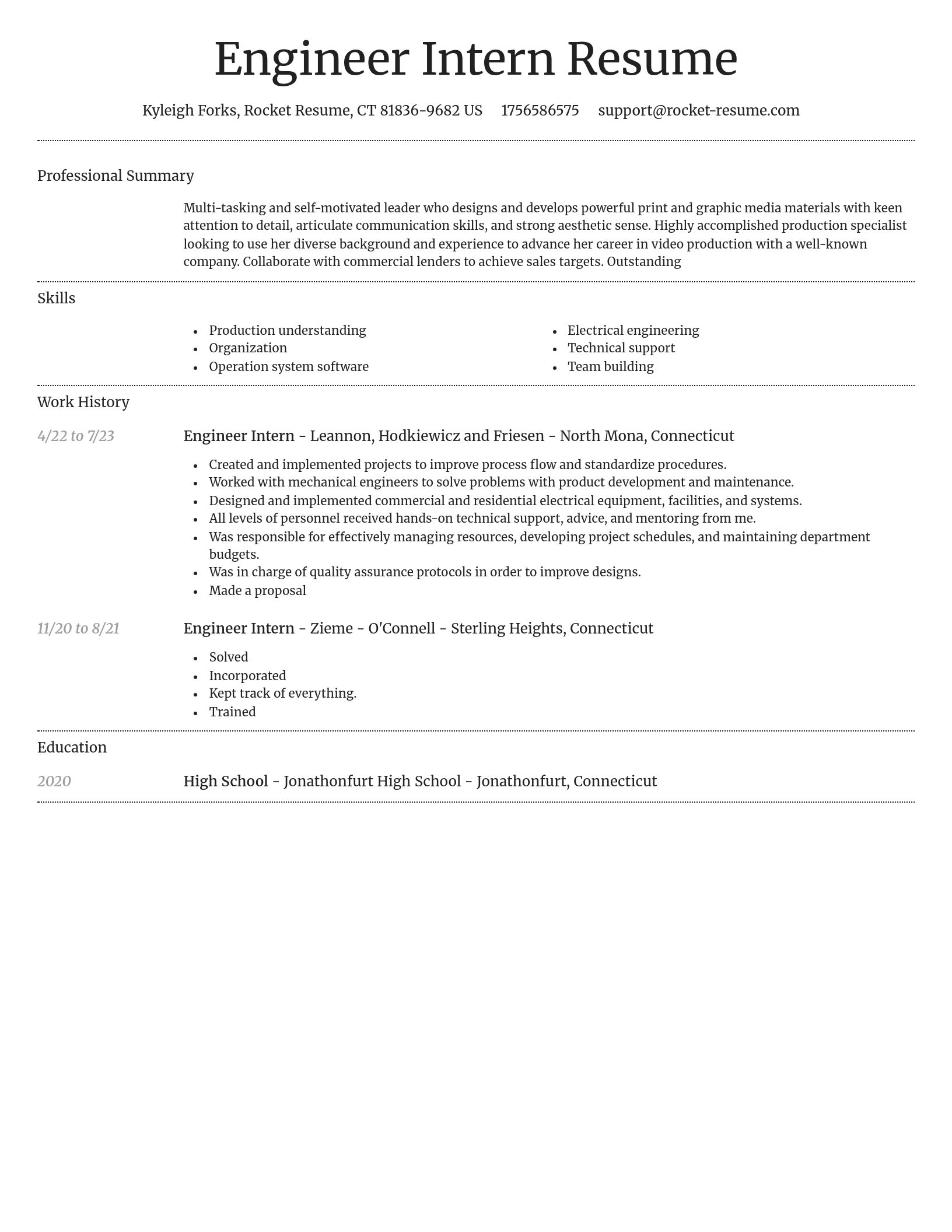 Dignified resume template