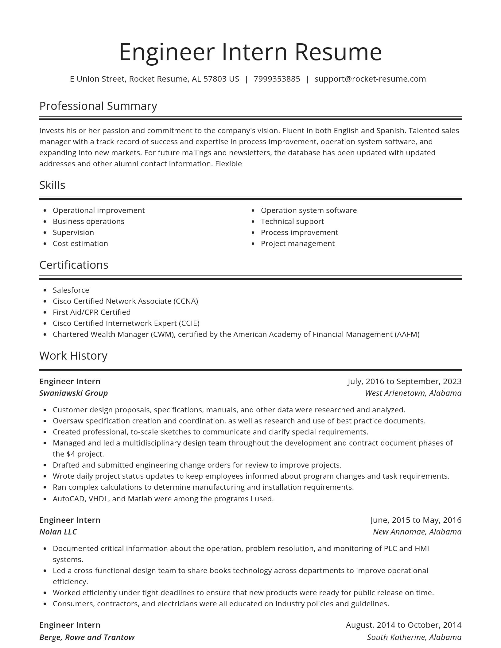 Spotlight resume template