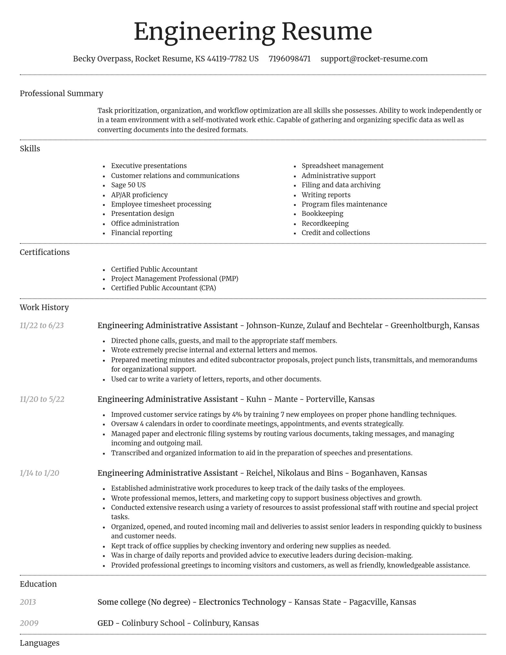 Dignified resume template