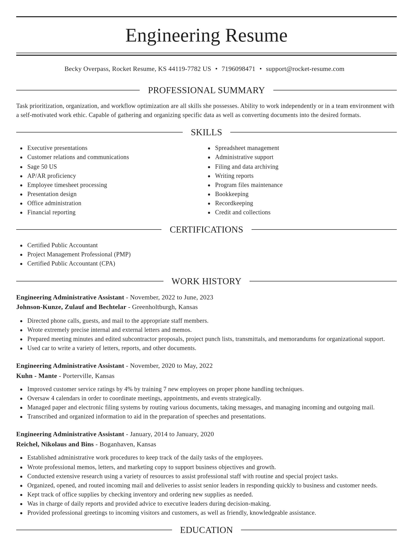 Elegant resume template