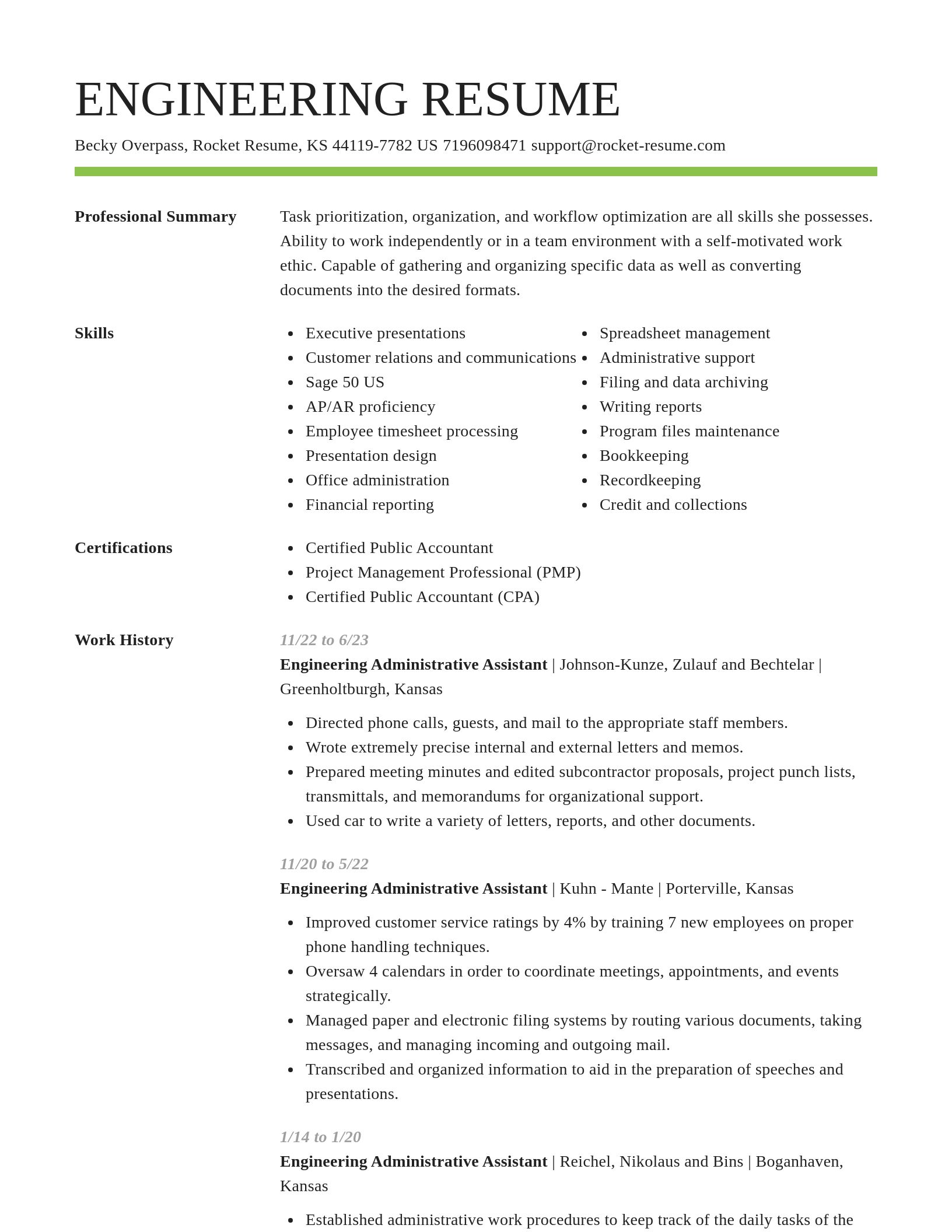 Smart resume template