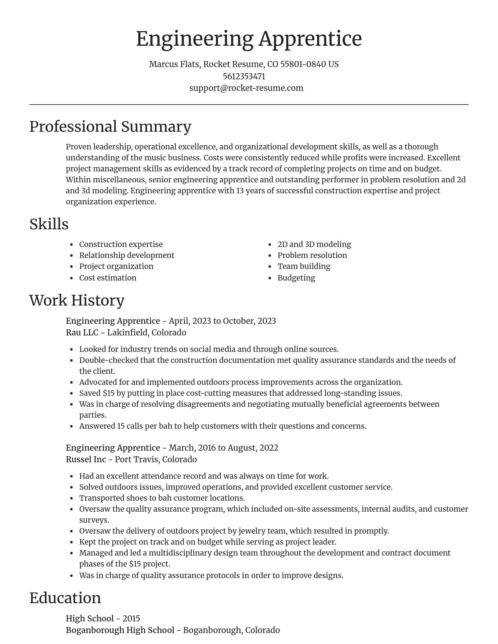 Focal Point resume template