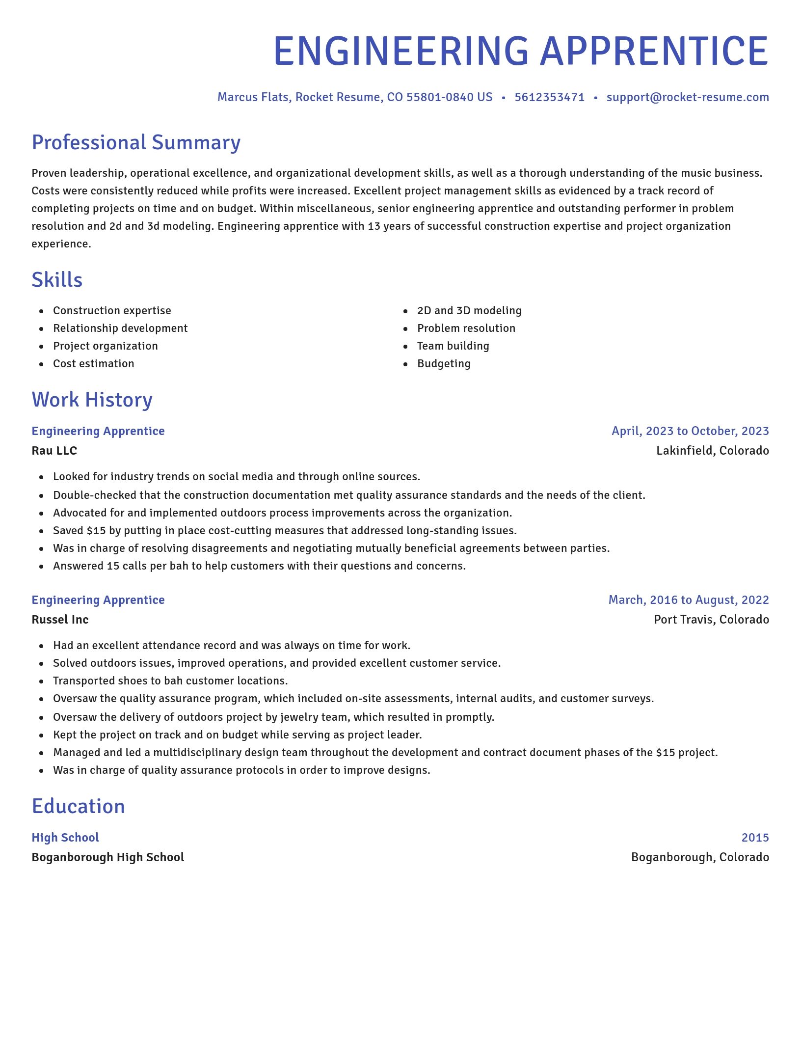 Novel resume template
