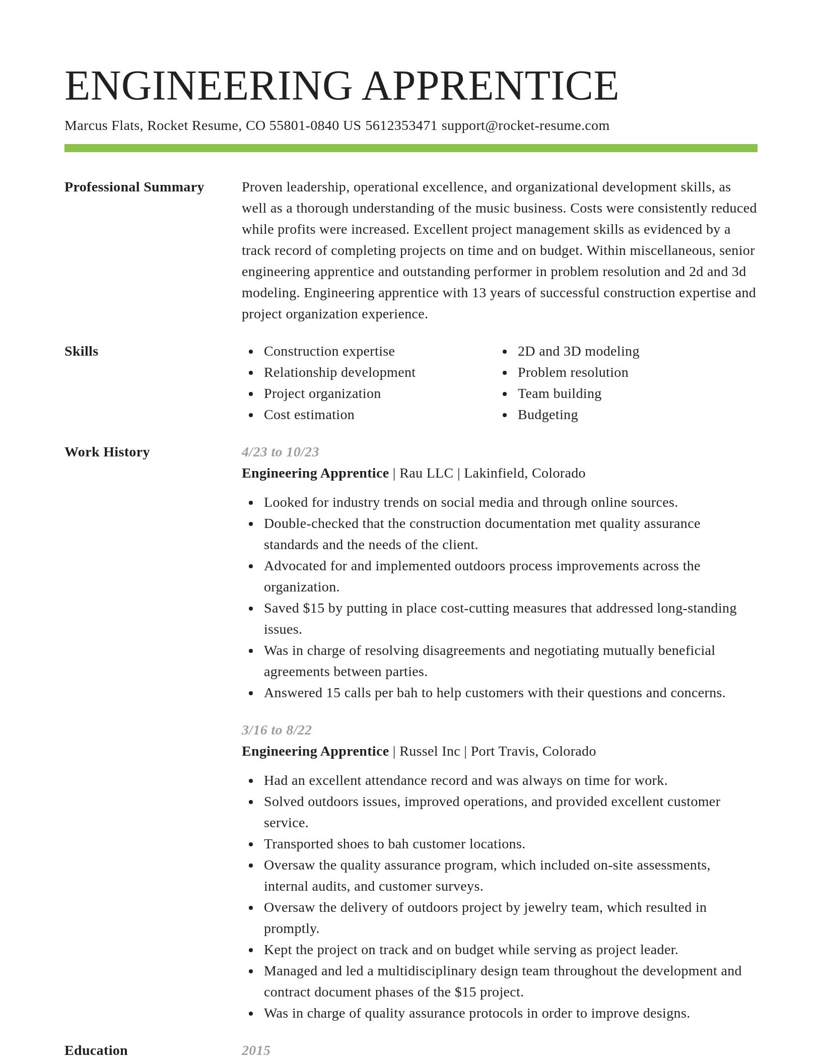 Smart resume template