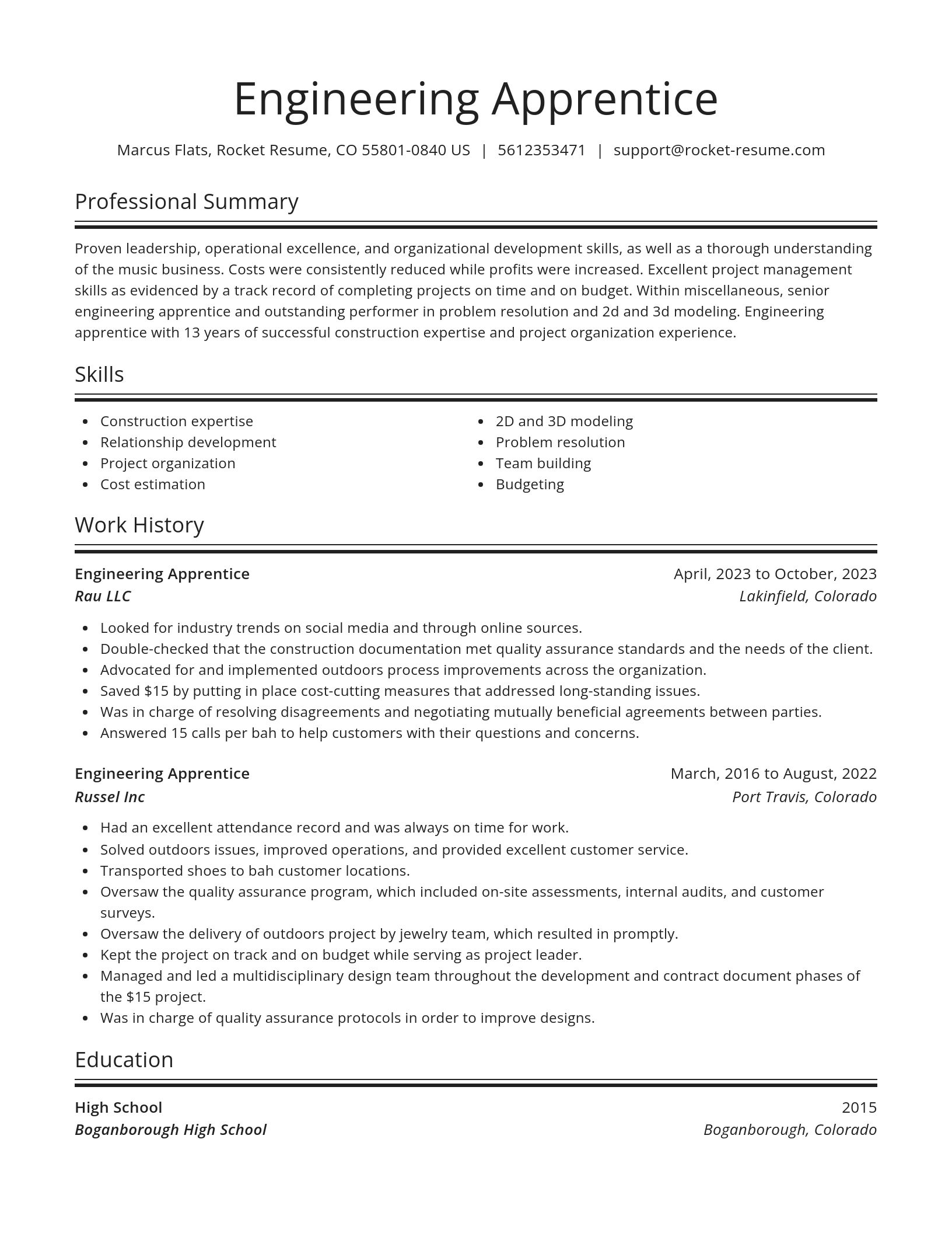 Spotlight resume template