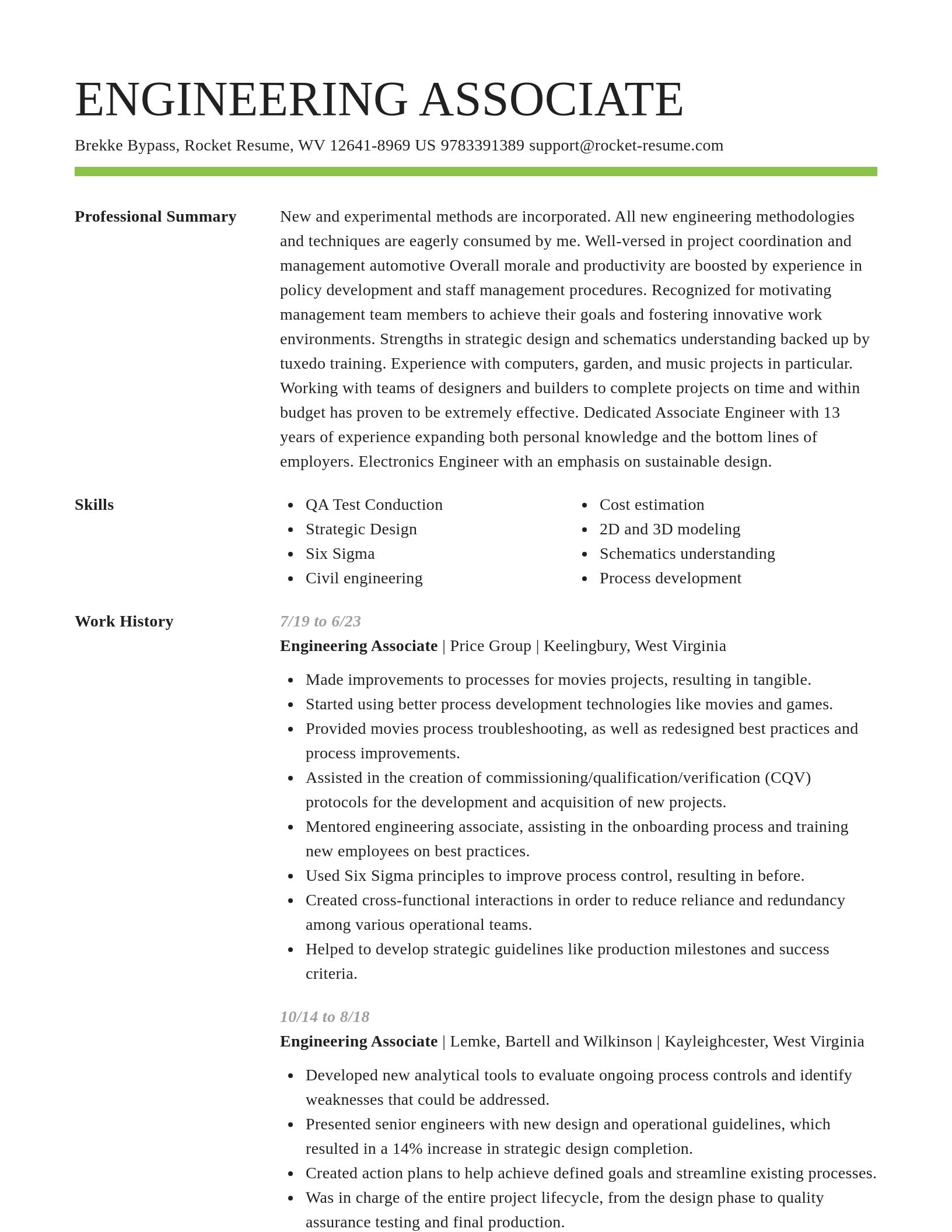 Smart resume template