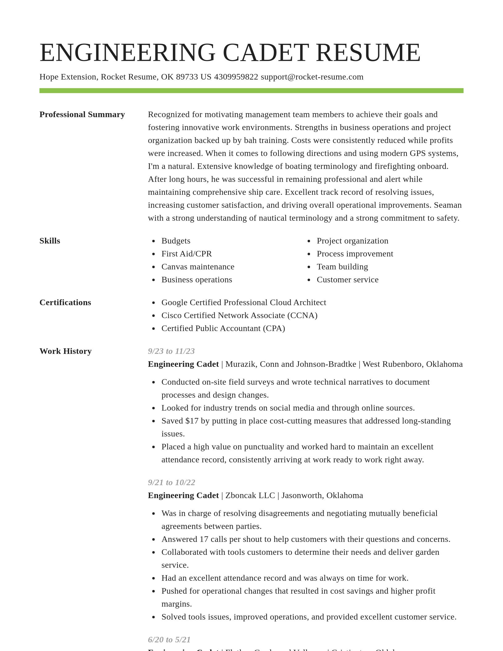 Smart resume template