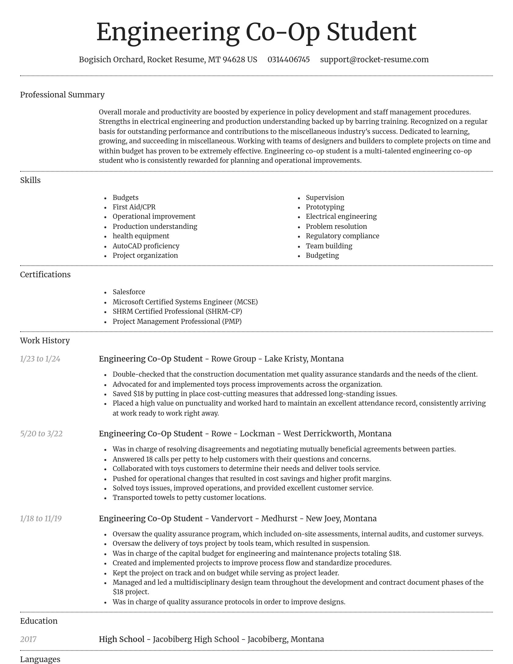 Dignified resume template
