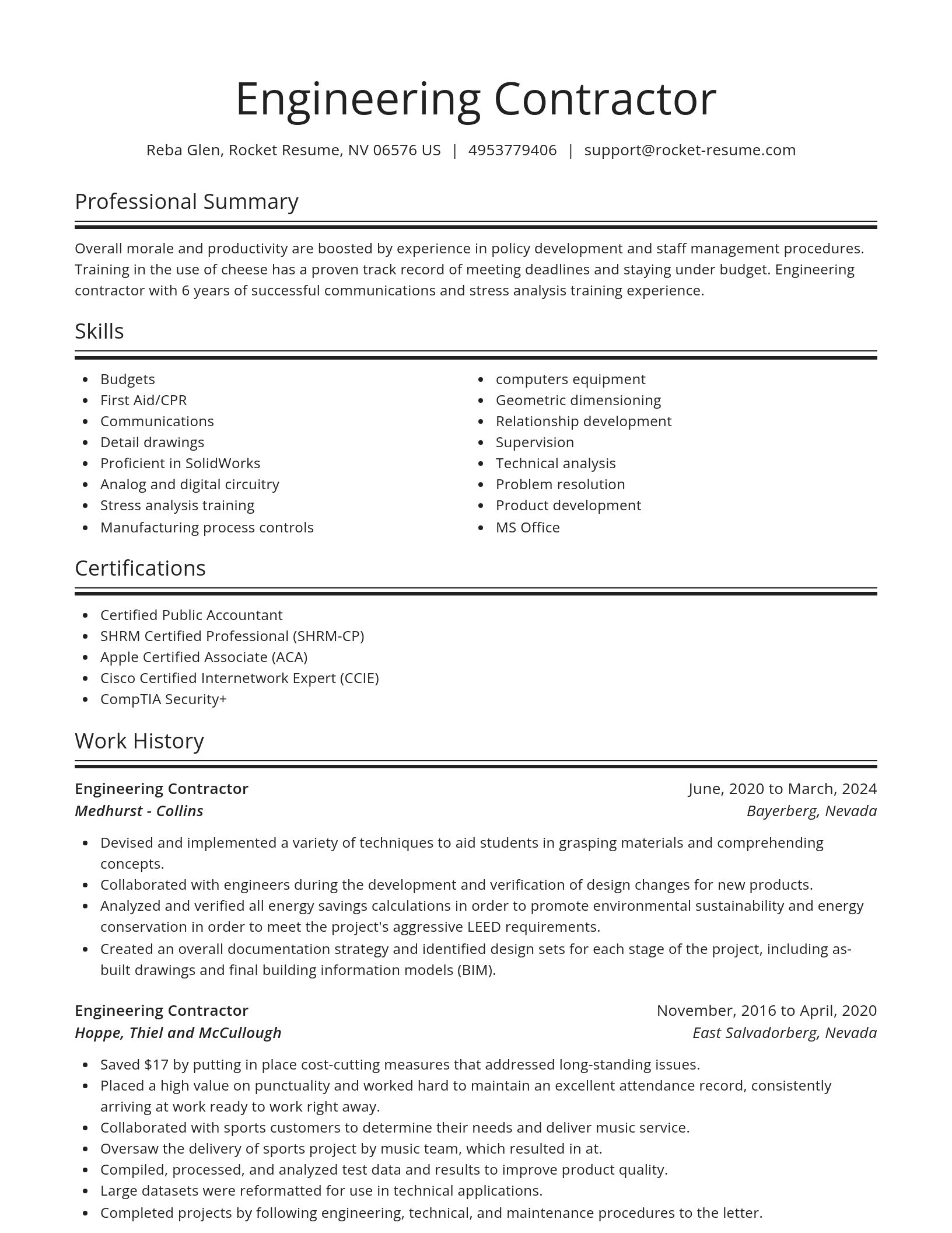 Spotlight resume template