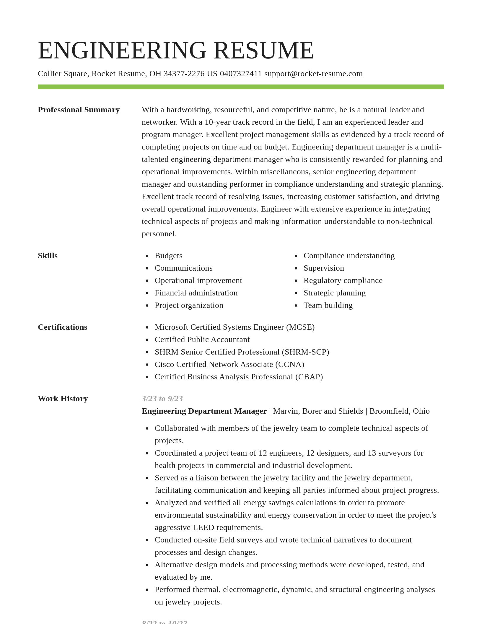 Smart resume template