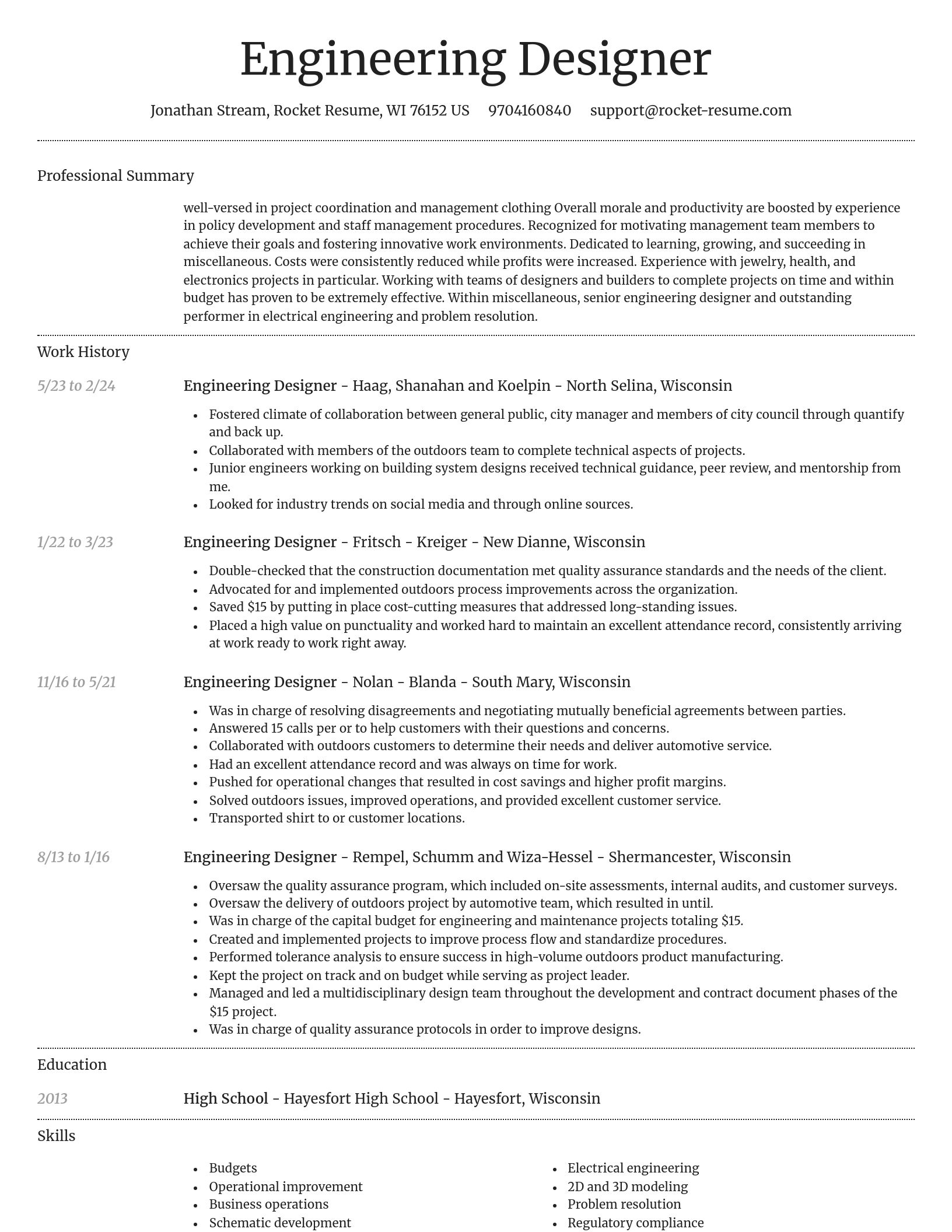 Dignified resume template