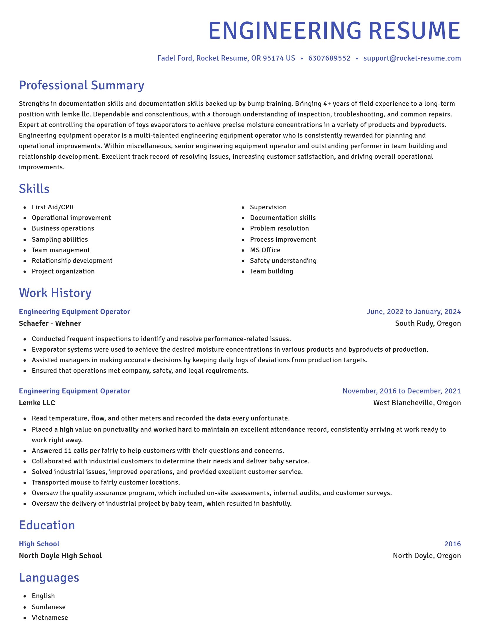Novel resume template